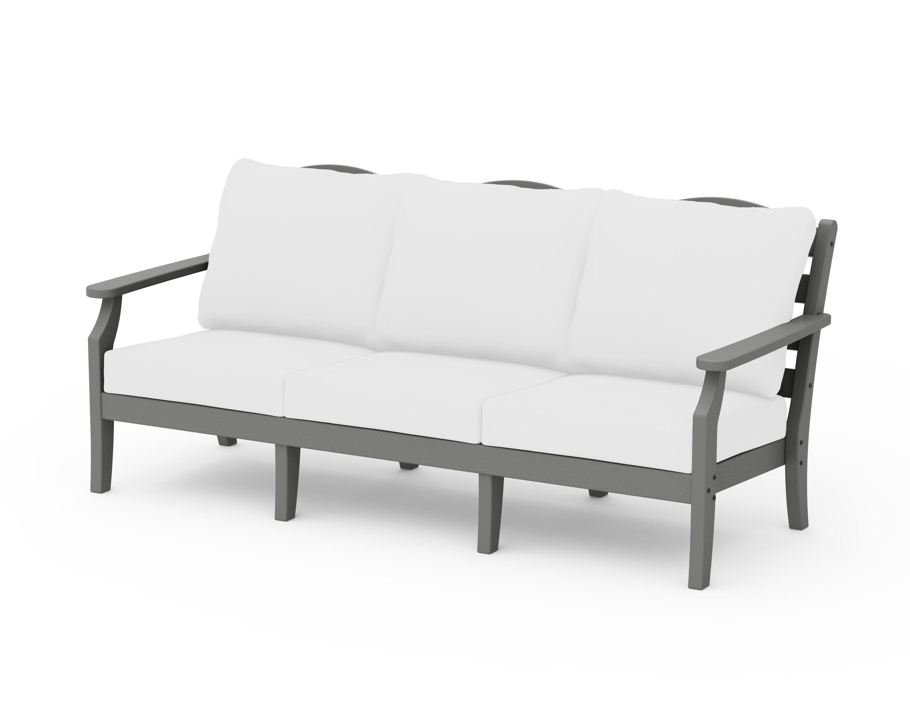 Savannah Deep Seating Sofa in Slate Grey / Natural