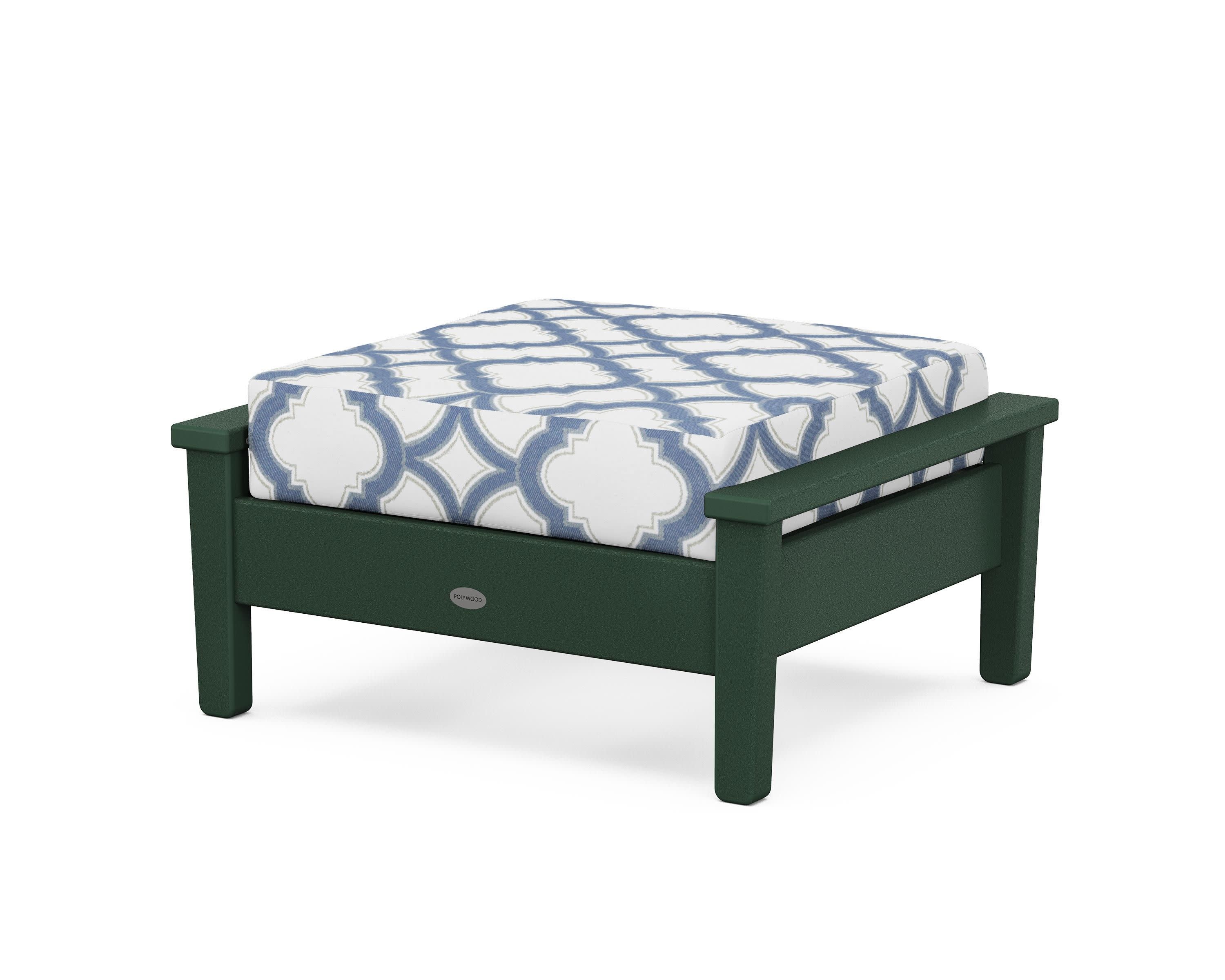 Prescott Deep Seating Ottoman in Green / Trellis Sky Blue
