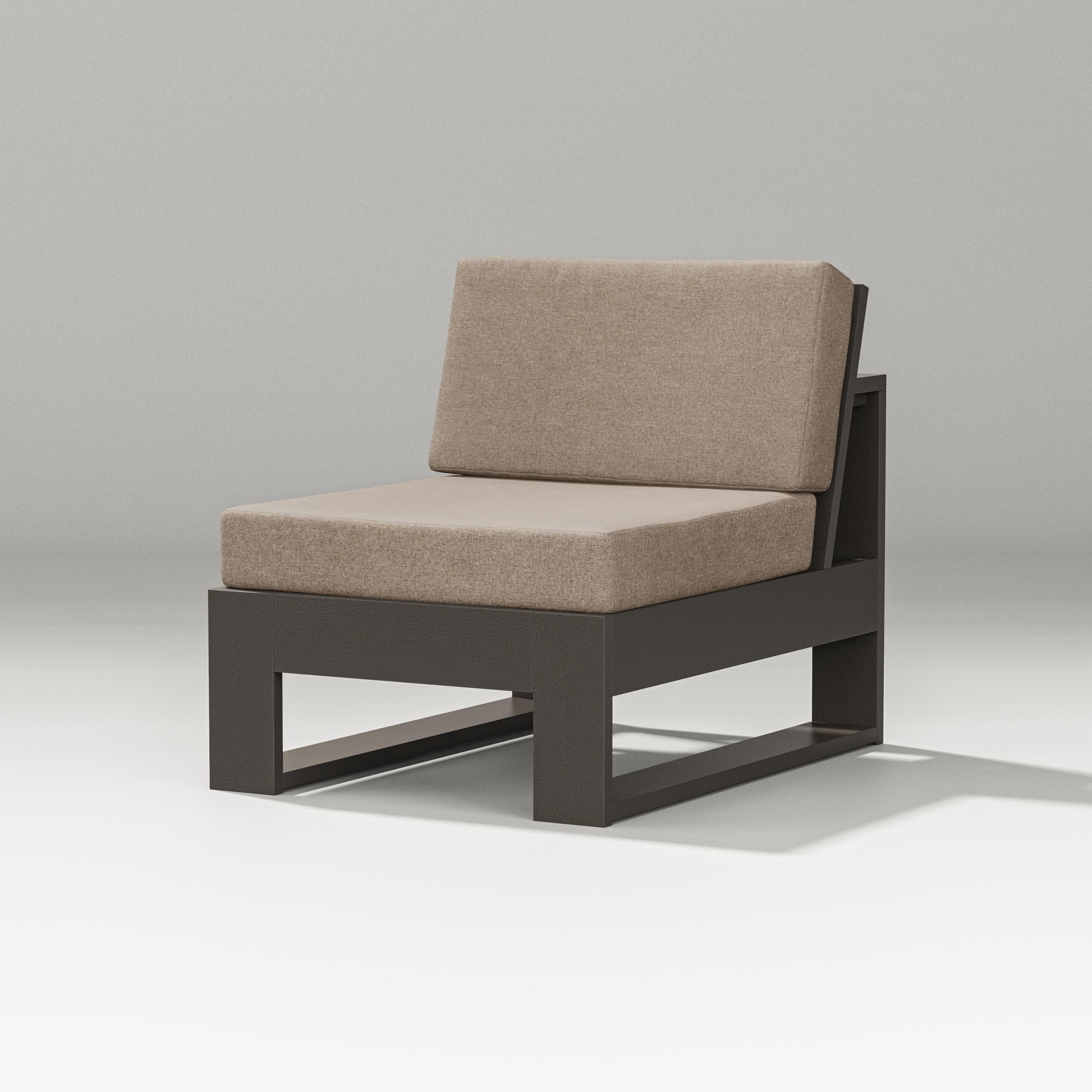 Latitude Modular Armless Chair in Vintage Coffee / Spiced Burlap