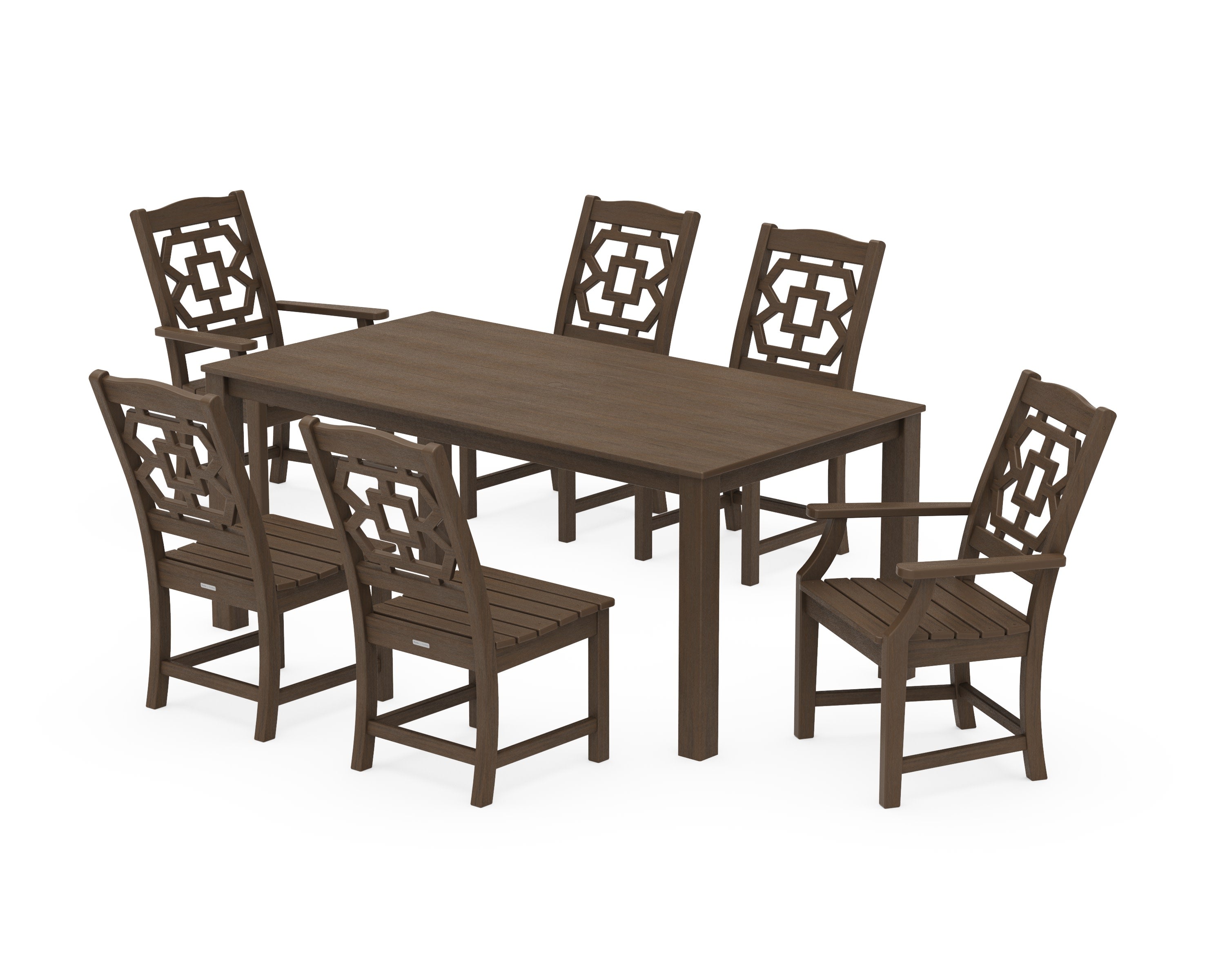 Chinoiserie 7-Piece Parsons Dining Set in Kona