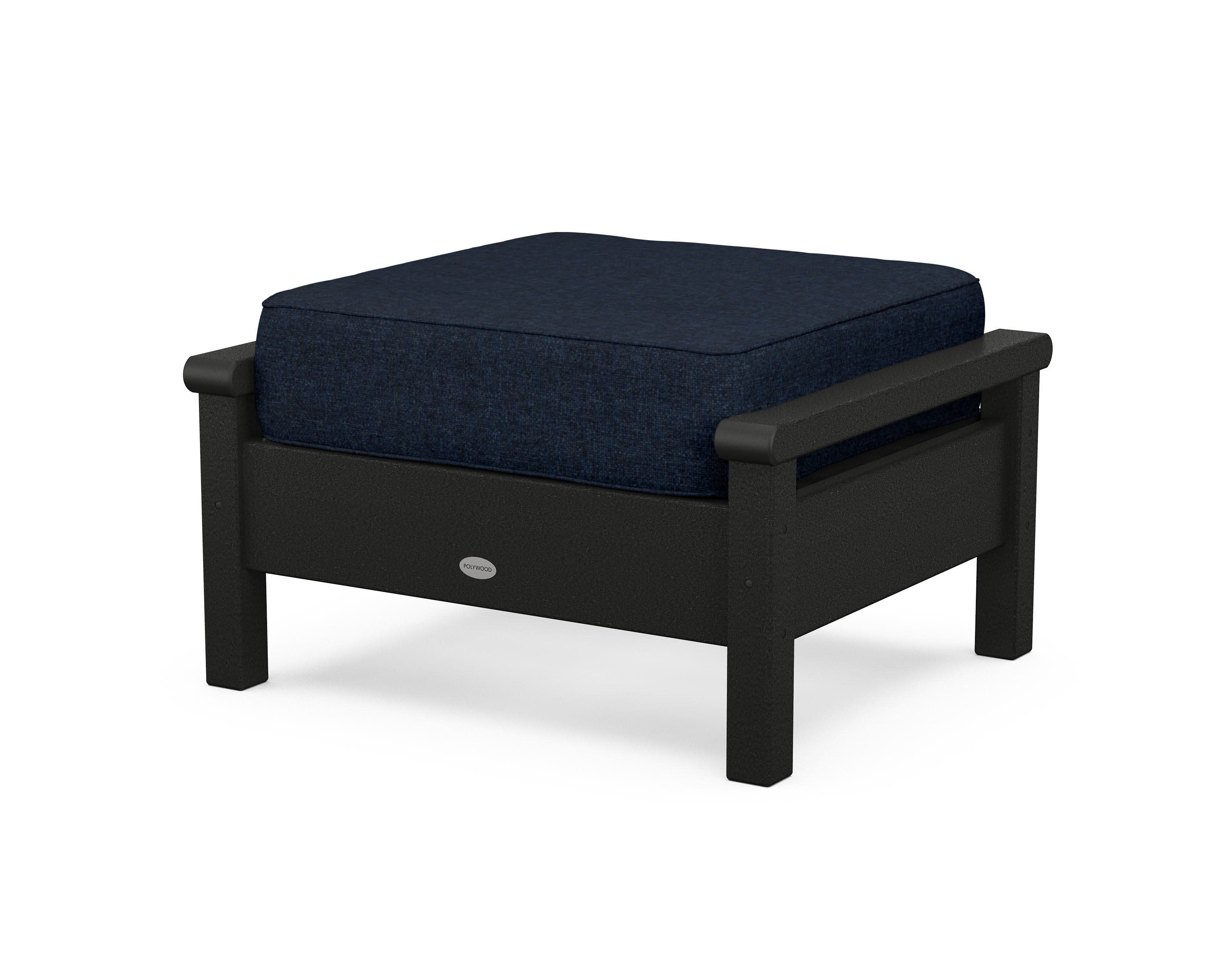Harbour Deep Seating Ottoman in Black / Marine Indigo