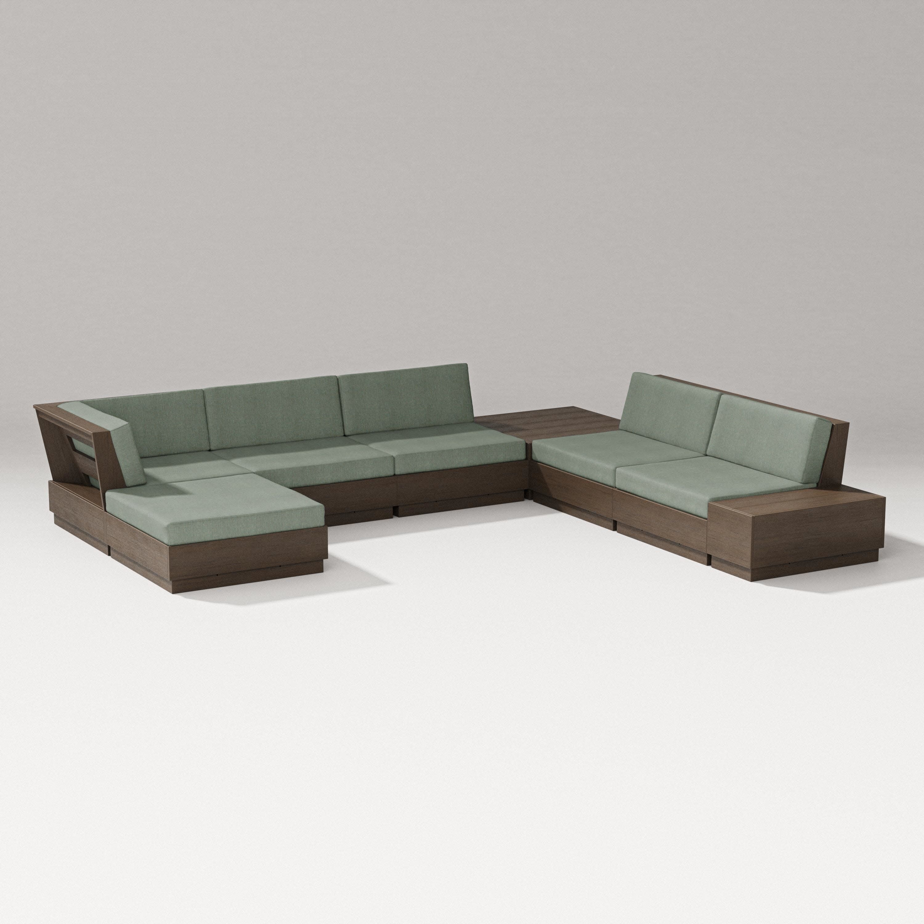 Elevate 8-Piece Corner Sectional in Kona / Cast Sage