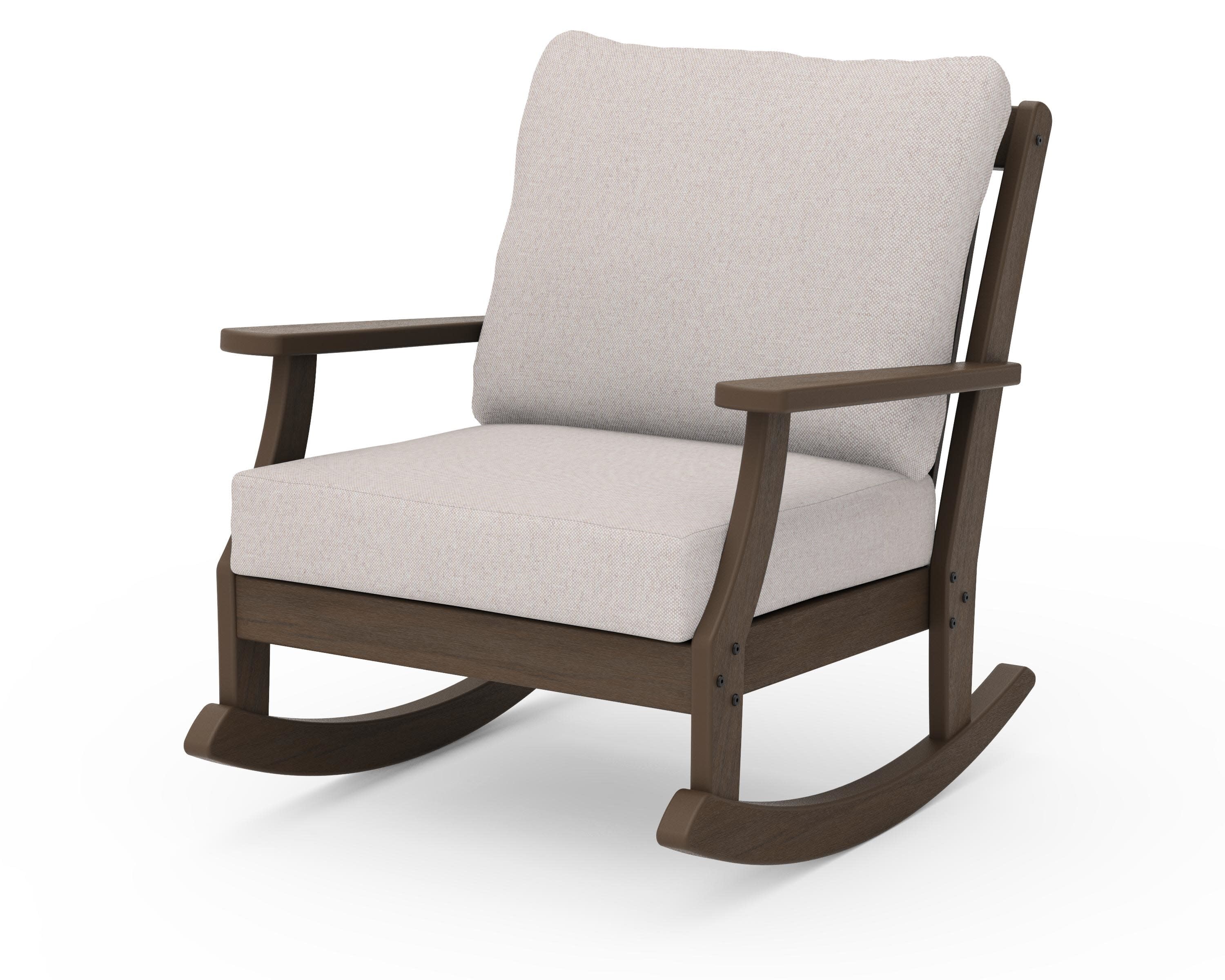 Braxton Deep Seating Rocking Chair in Kona / Dune Burlap