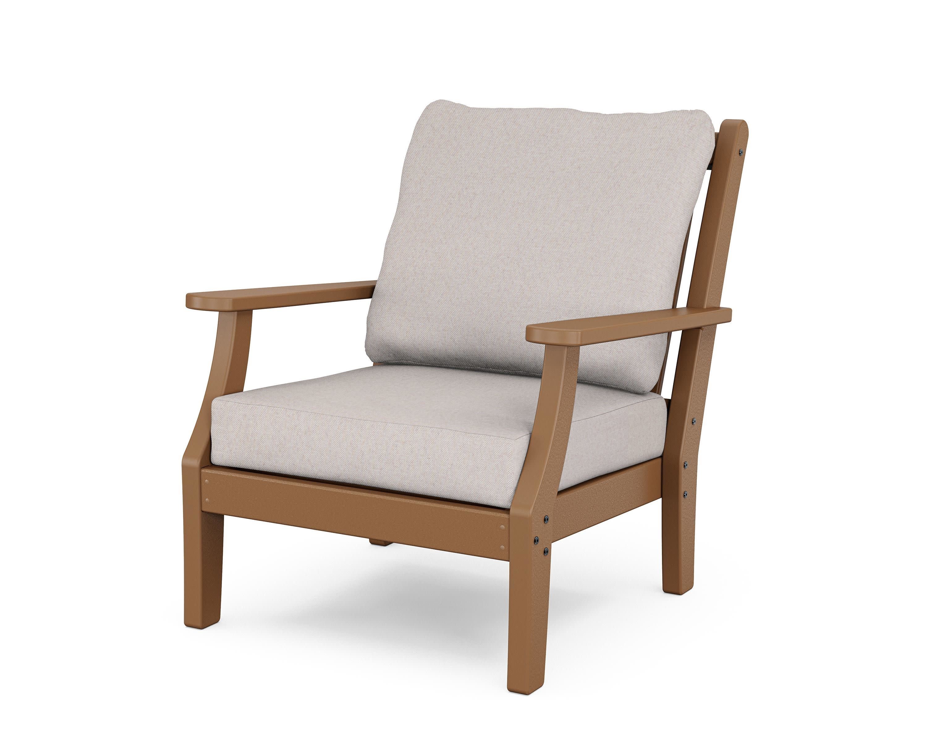 Wovendale Deep Seating Chair in Teak / Dune Burlap