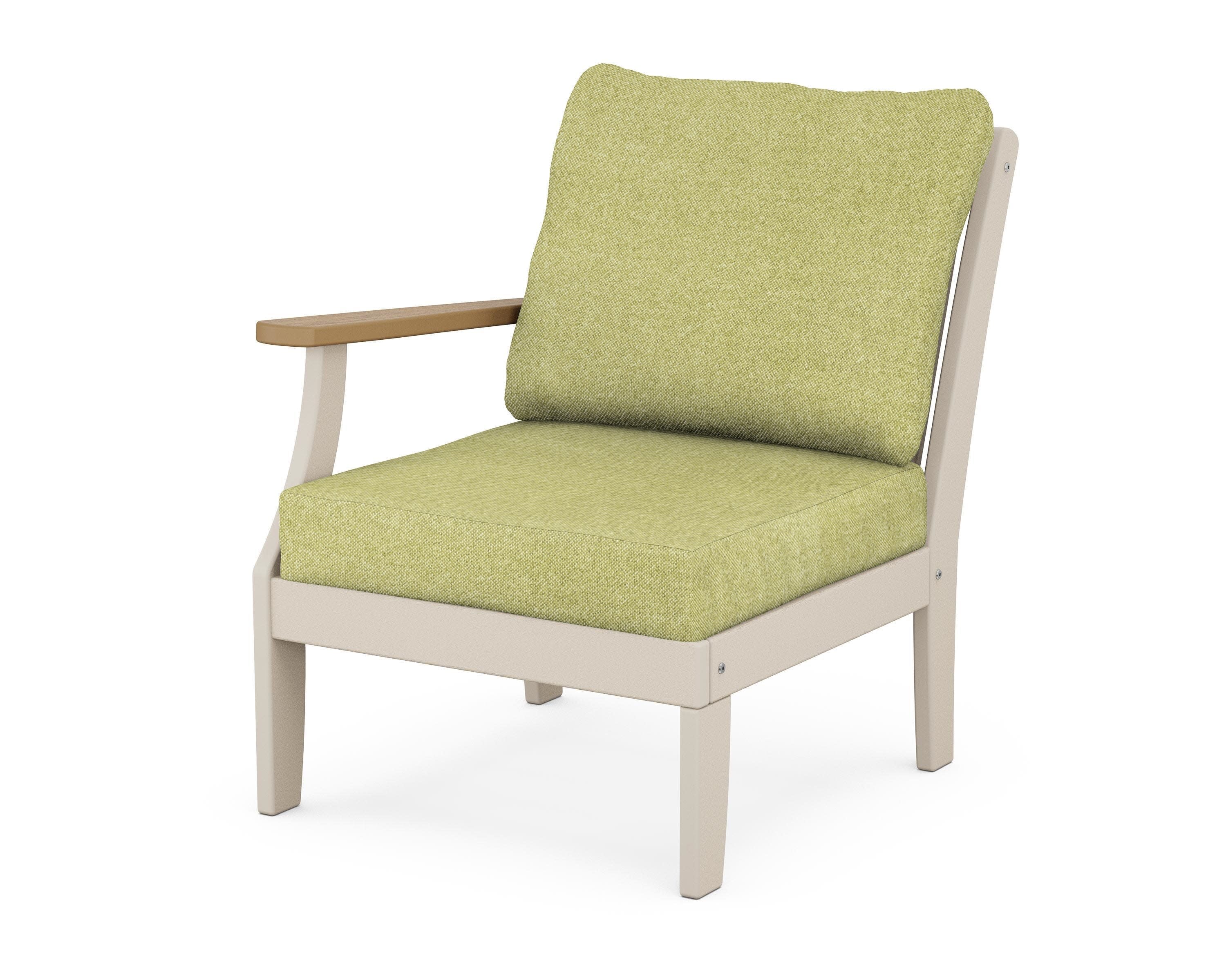 Braxton Modular Left Arm Chair in Sand / Natural / Chartreuse Boucle