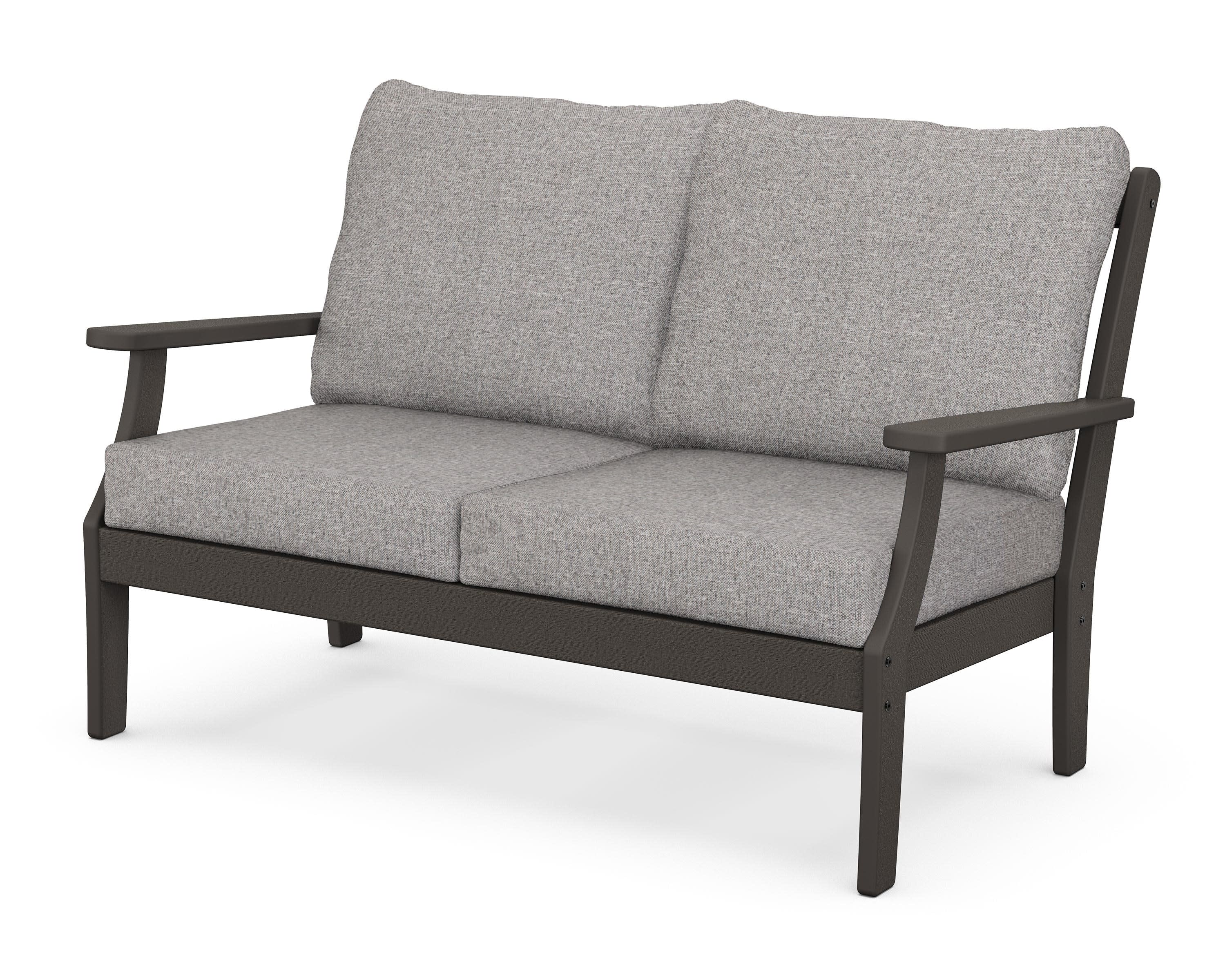 Braxton Deep Seating Loveseat in Vintage Coffee / Grey Mist