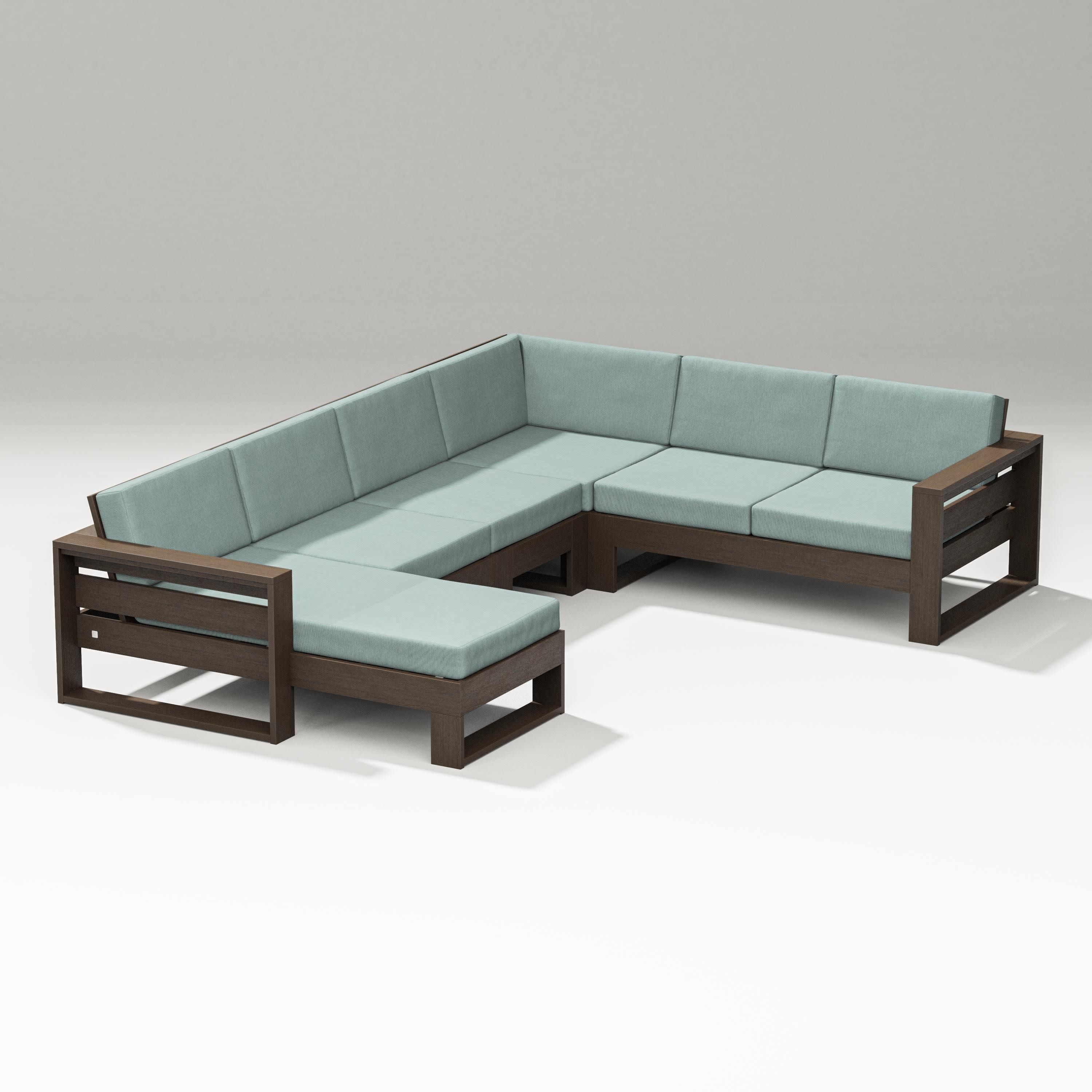 Latitude Corner Sectional with Left Chaise in Kona / Glacier Spa