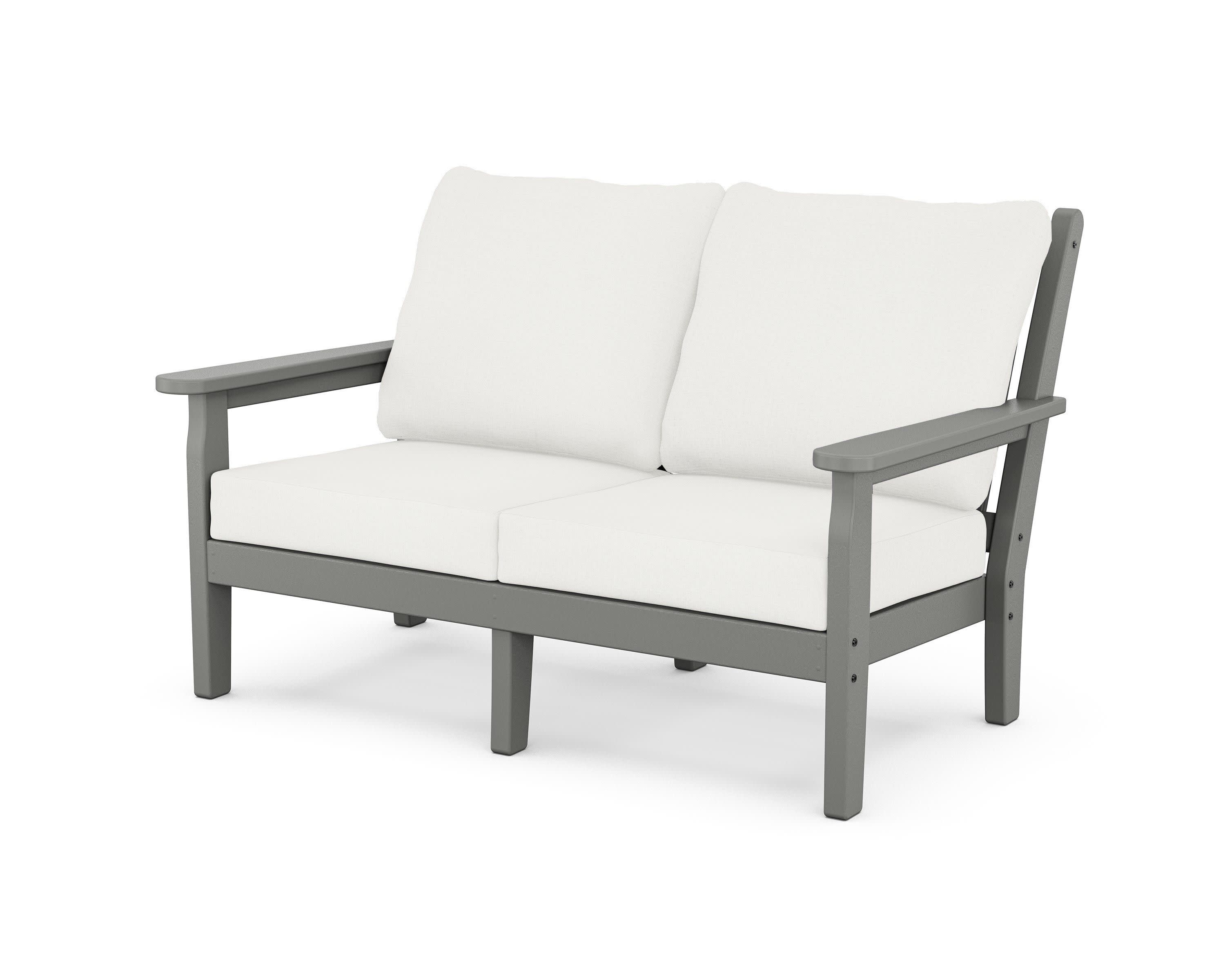 Chippendale Deep Seating Loveseat in Slate Grey / Natural Linen