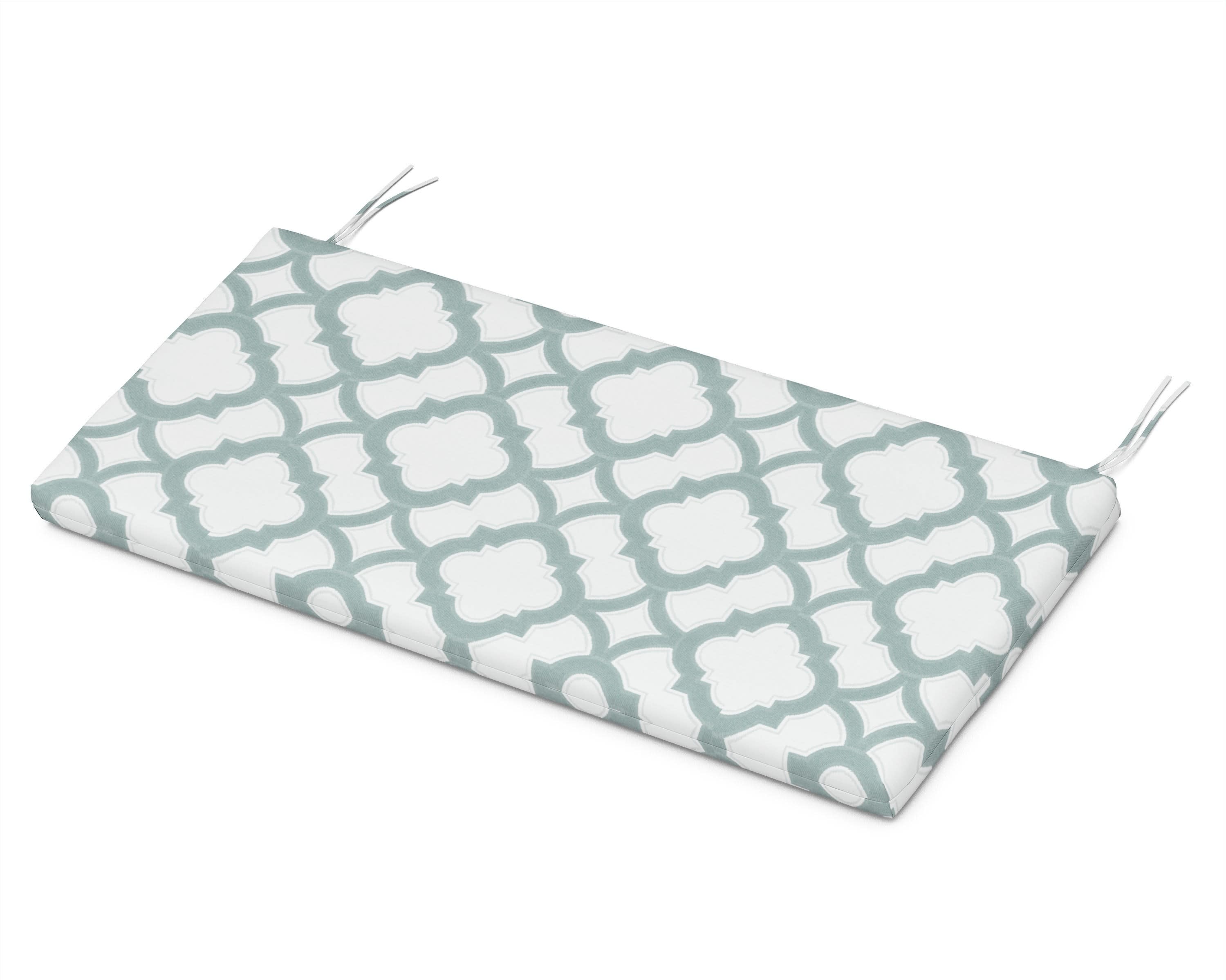 Bench Seat Cushion - 17.25"D x 43.5"W x 2.5"H in Trellis Glacier Spa
