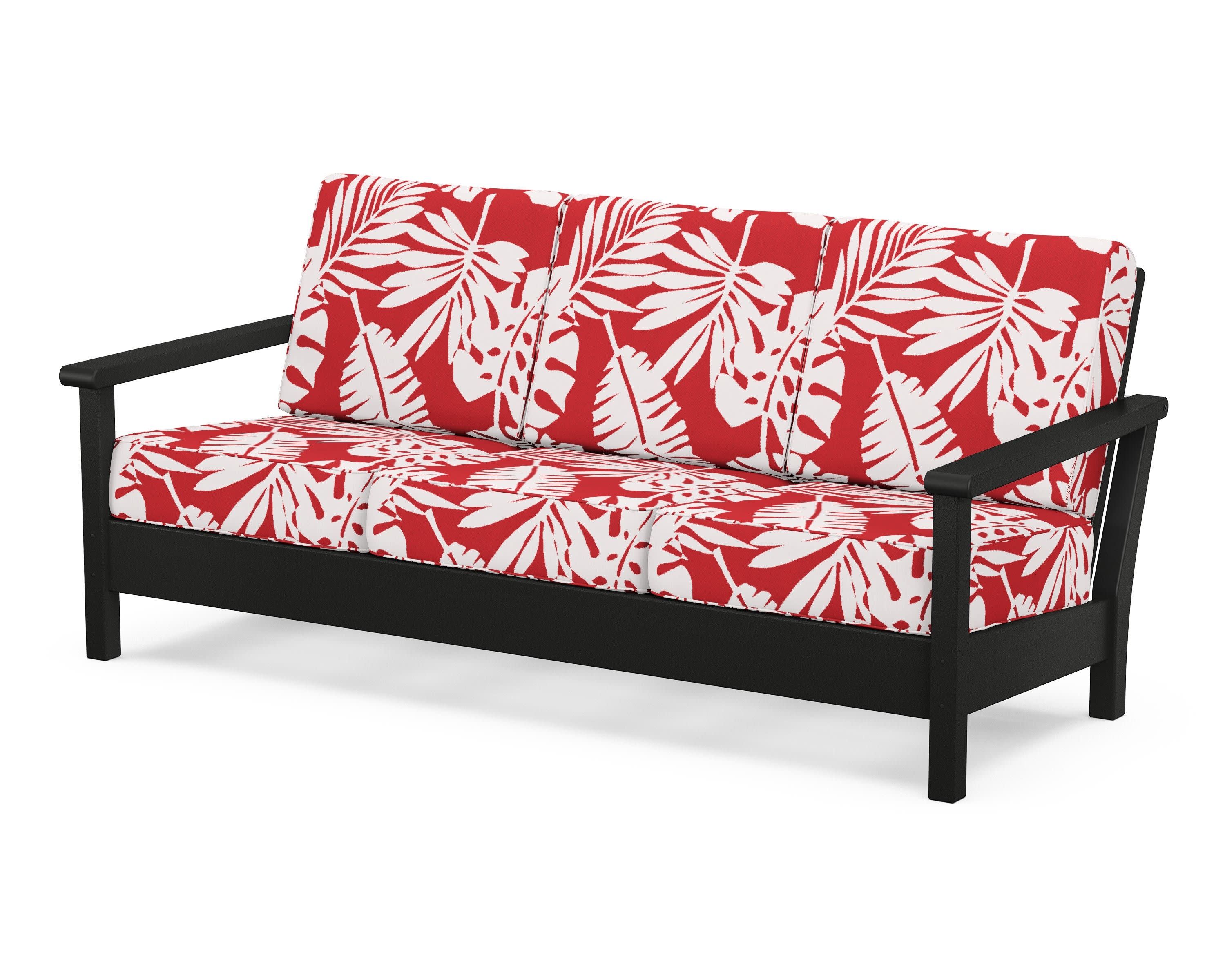 Harbour Deep Seating Sofa in Black / Leaf Crimson