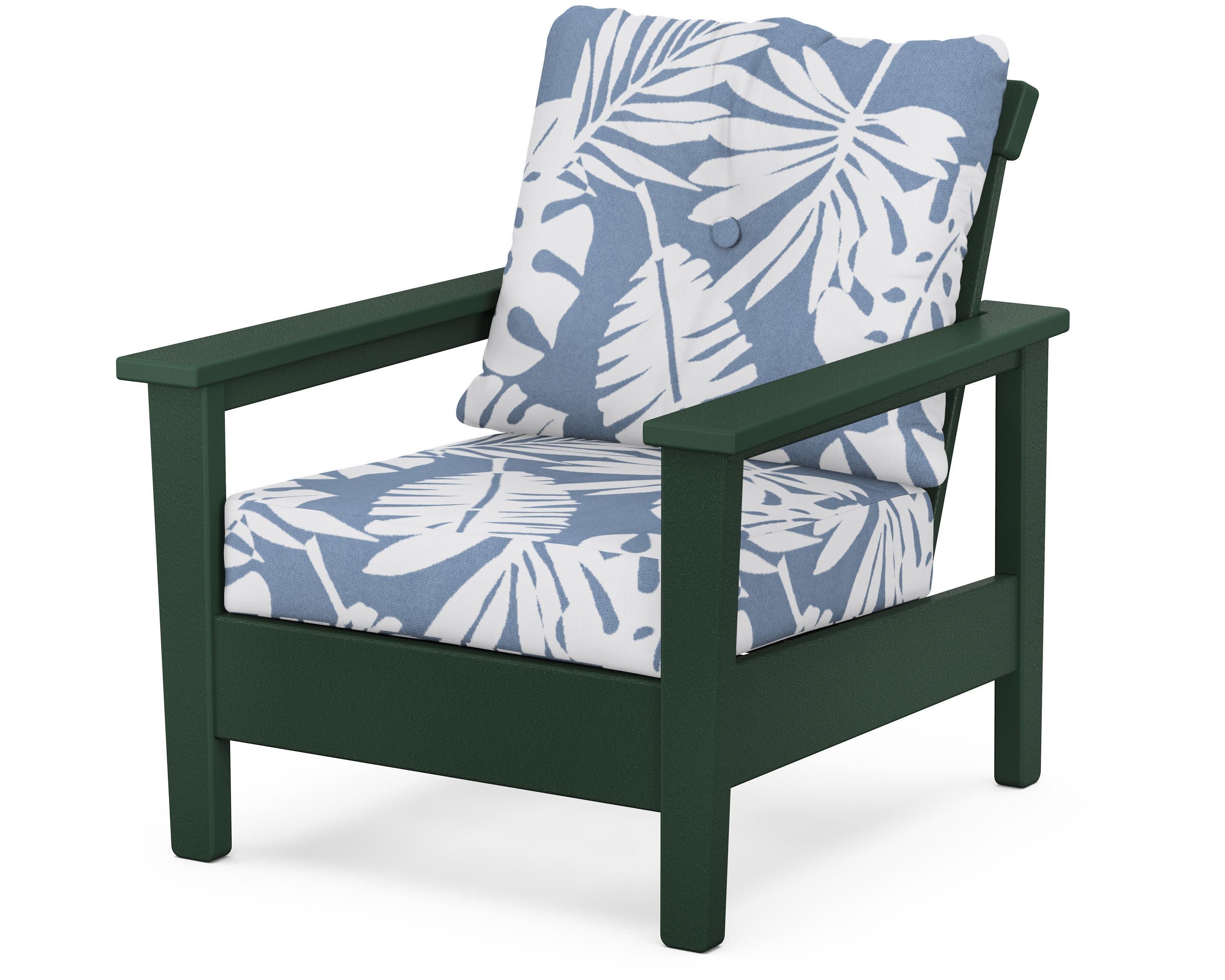 Prescott Deep Seating Chair in Green / Leaf Sky Blue