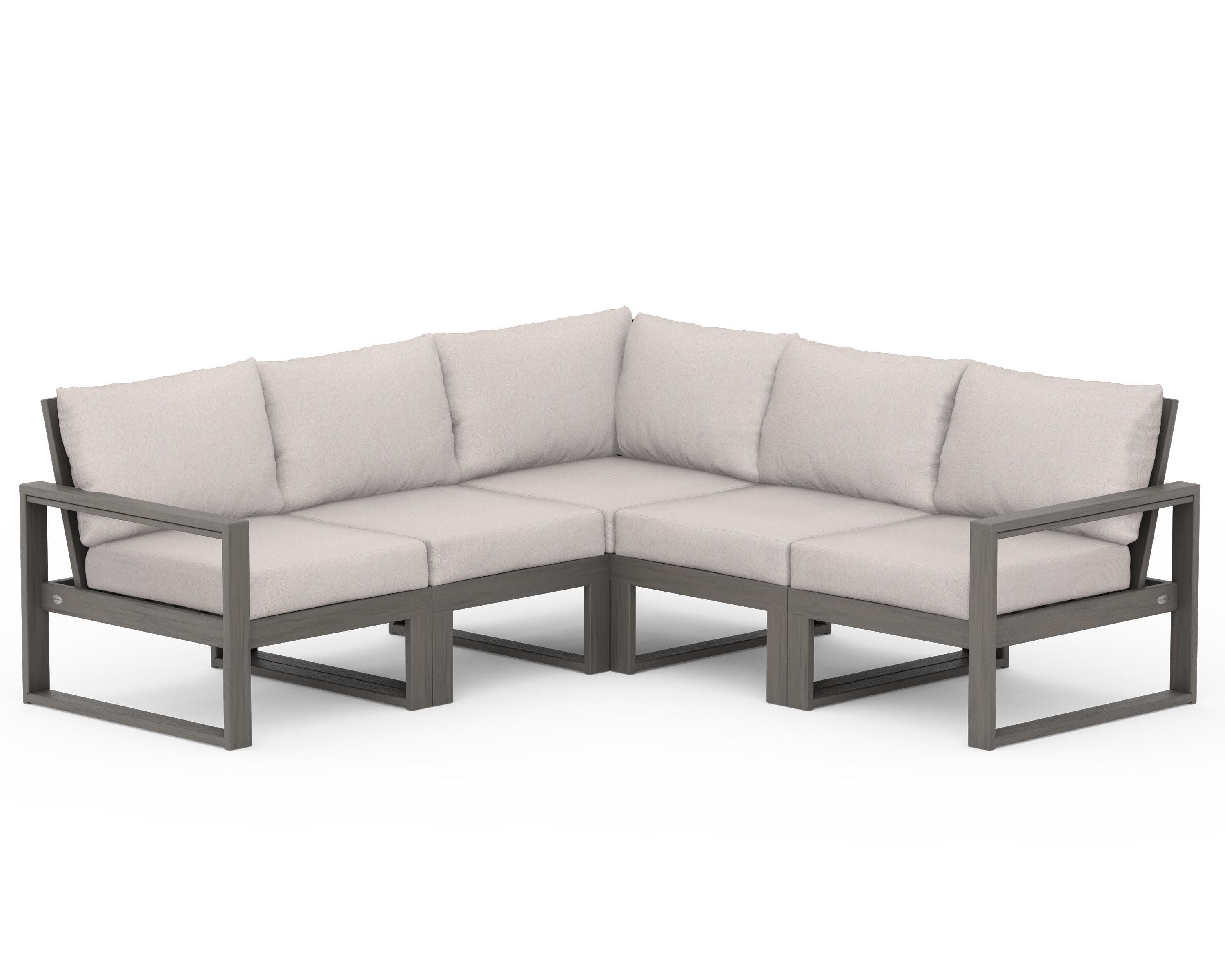 EDGE 5-Piece Modular Deep Seating Set in Driftwood / Dune Burlap