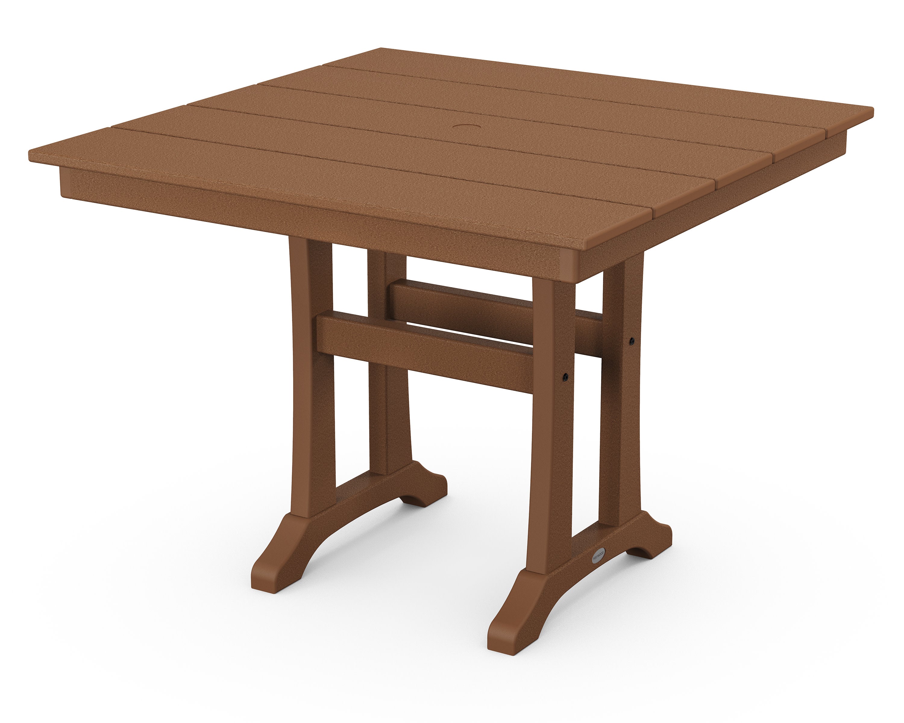 Farmhouse Trestle 37" Dining Table in Teak