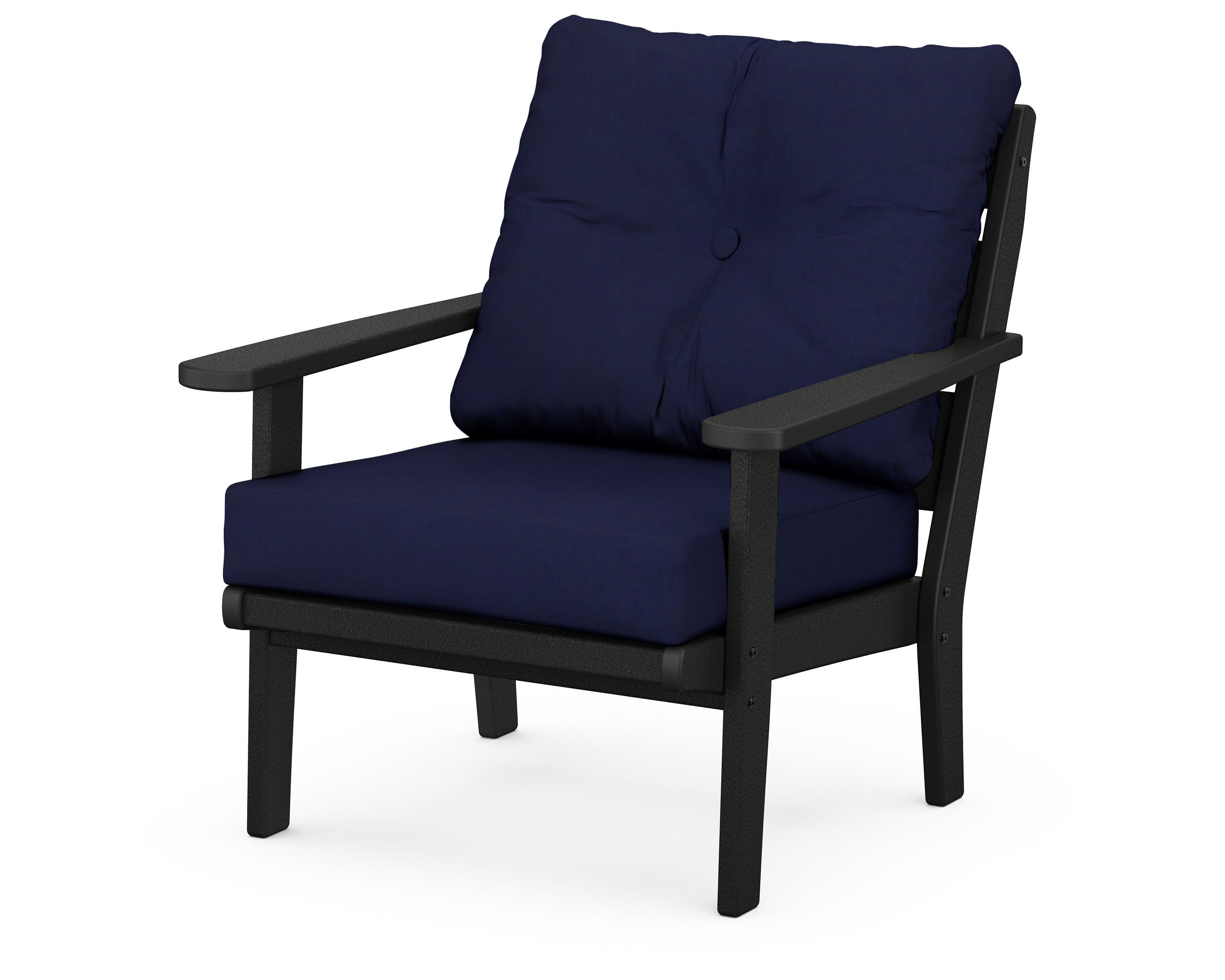 Lakeside Deep Seating Chair in Black / Navy