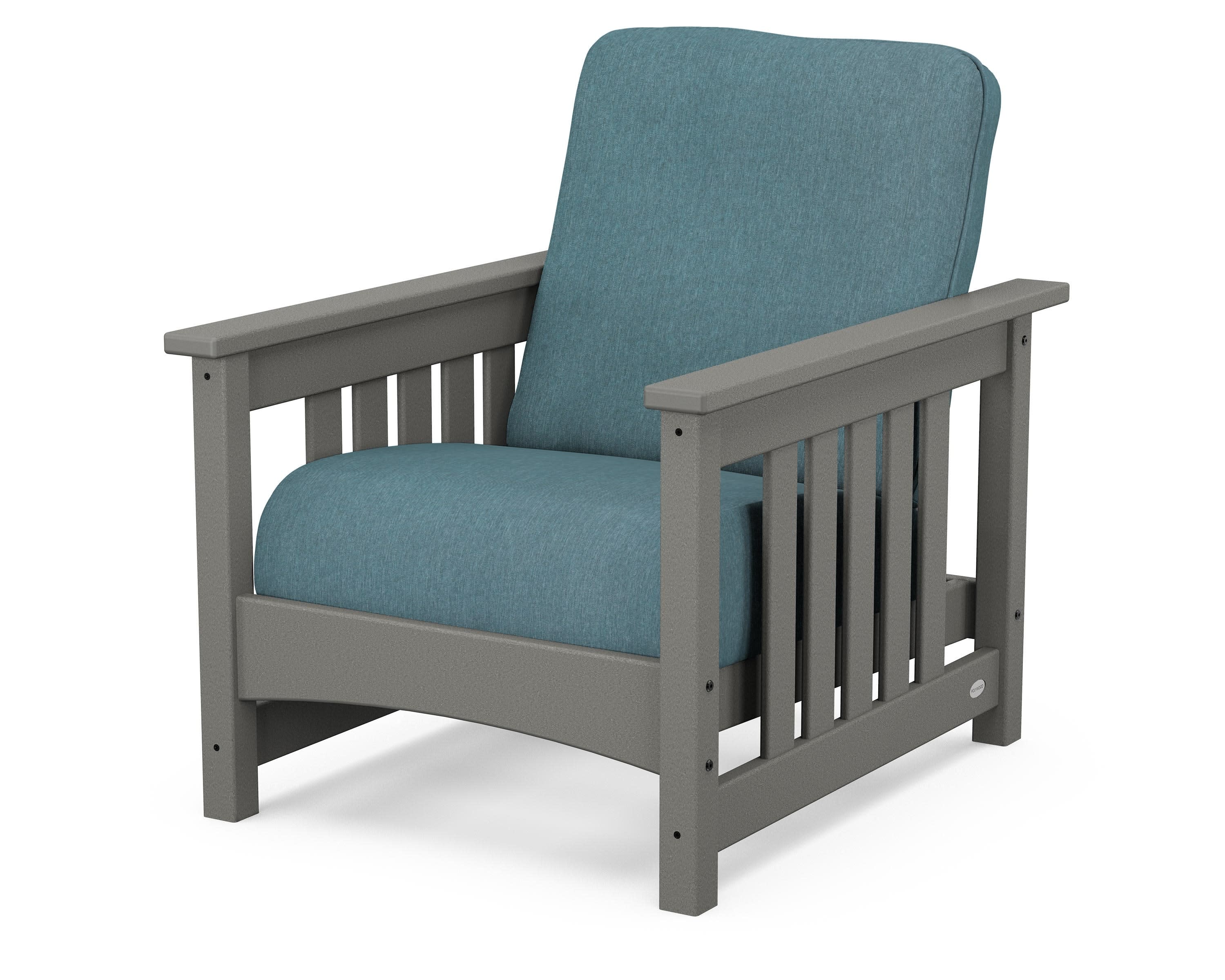 Club Mission Chair in Slate Grey / Ocean Teal