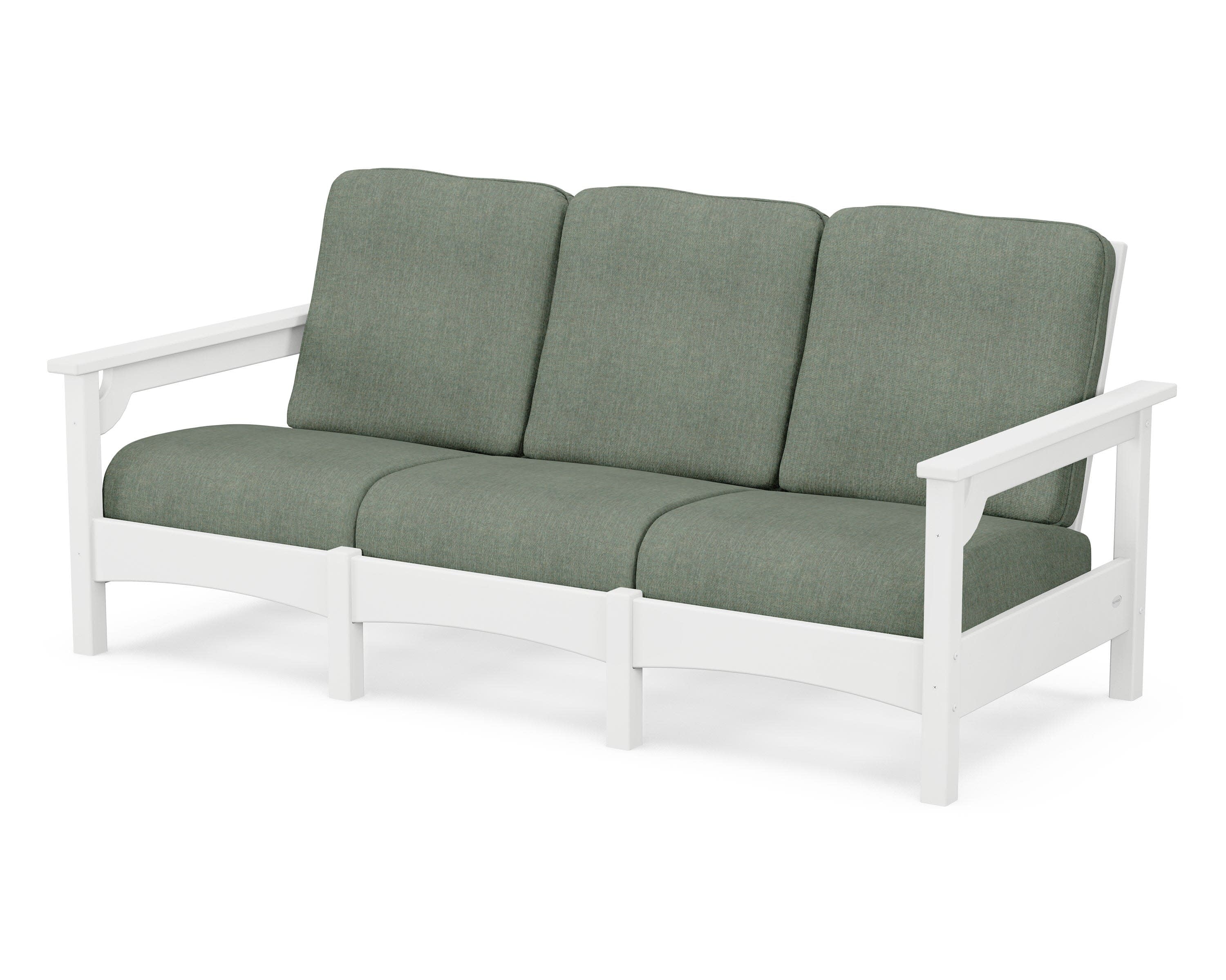 Club Sofa in White / Cast Sage