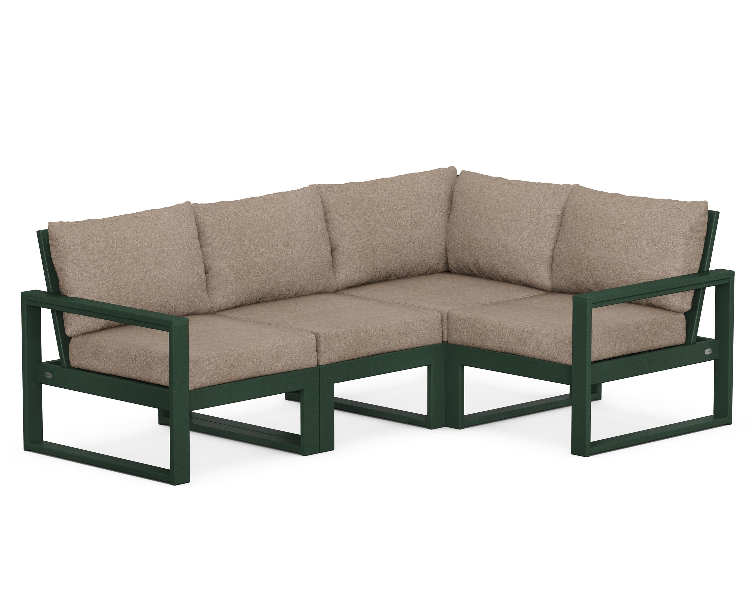 EDGE 4-Piece Modular Deep Seating Set in Green / Spiced Burlap