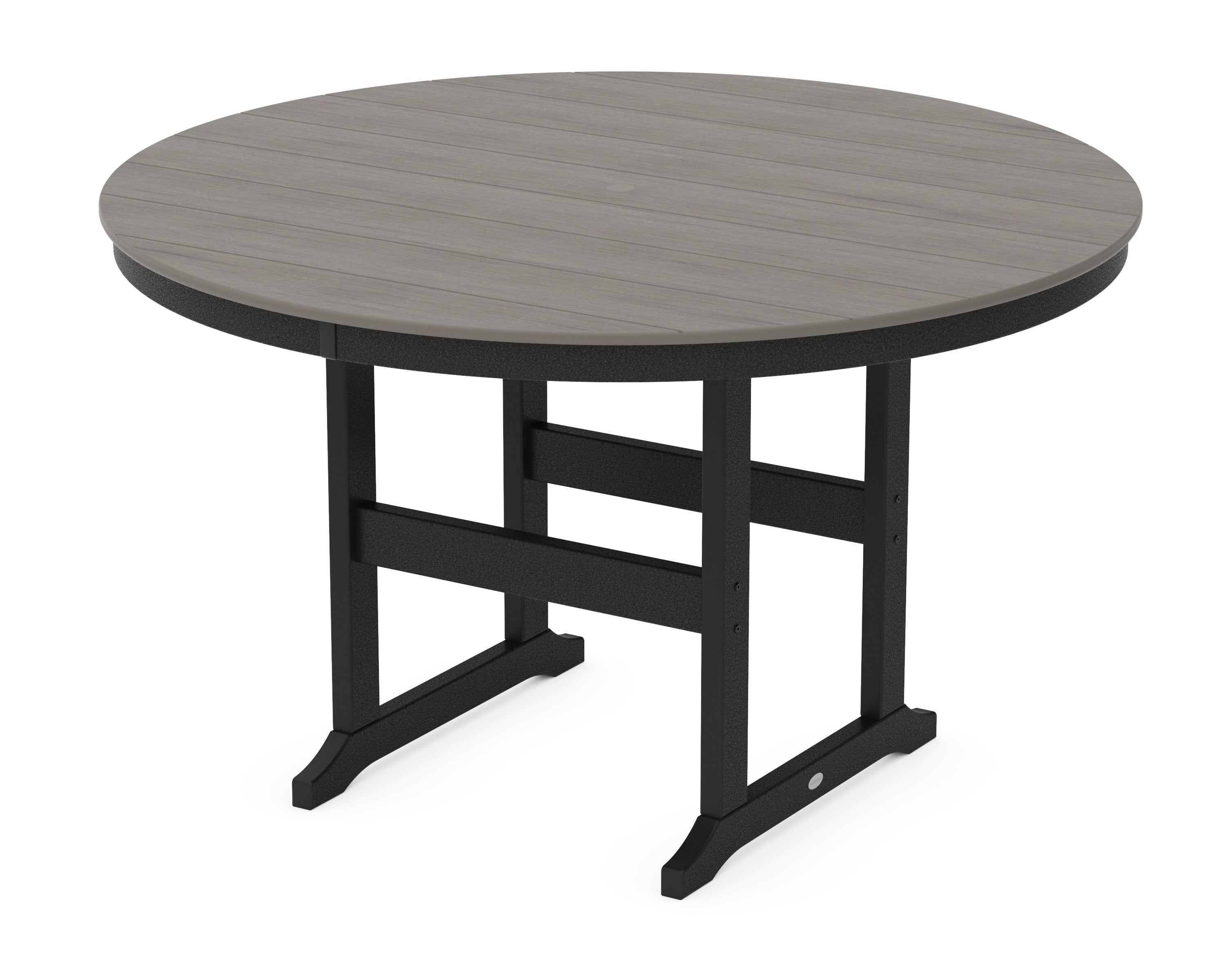 60" Round Farmhouse Counter Table in Black / Driftwood