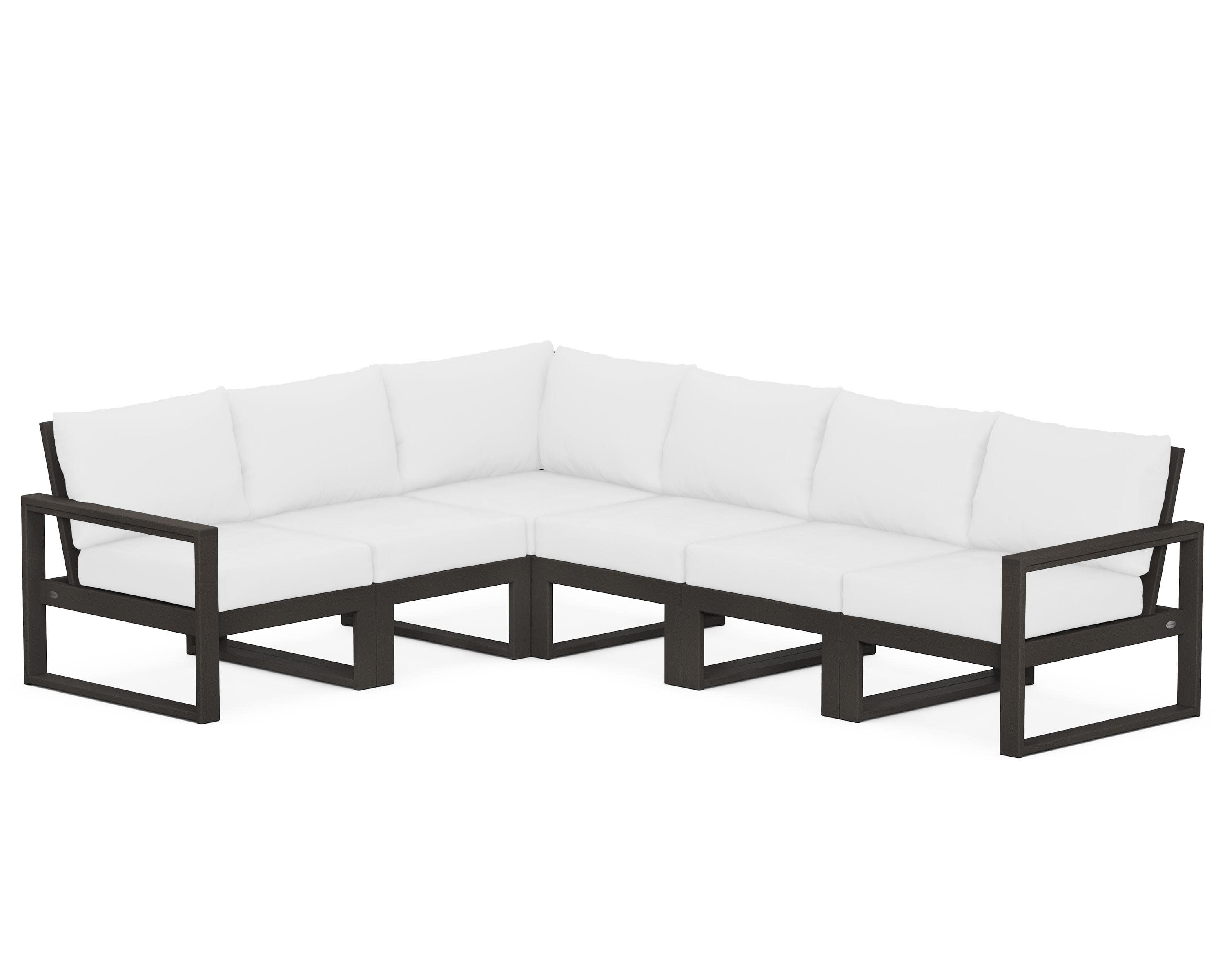 EDGE 6-Piece Modular Deep Seating Set in Vintage Coffee / Natural