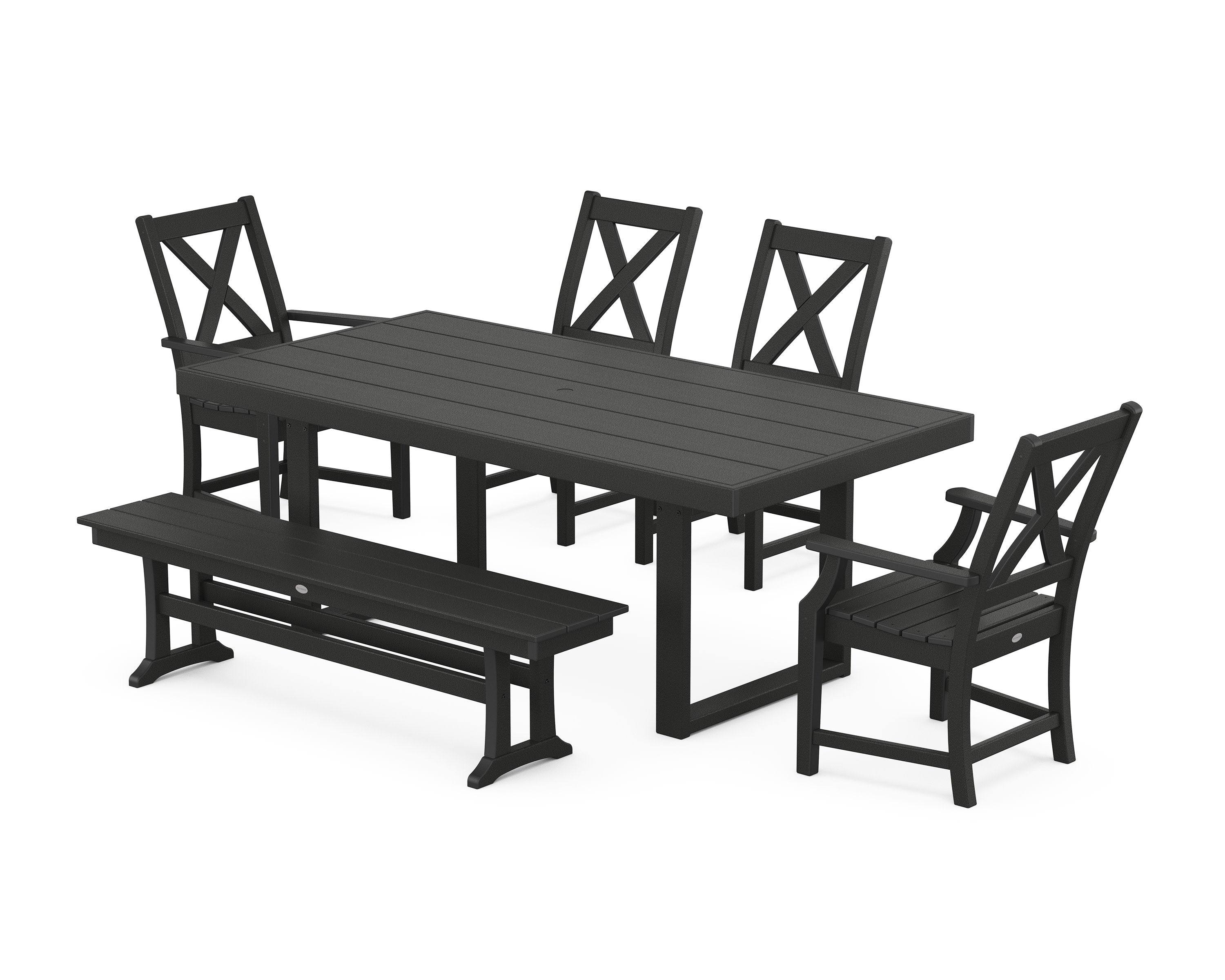 Braxton 6-Piece Dining Set with Bench in Black