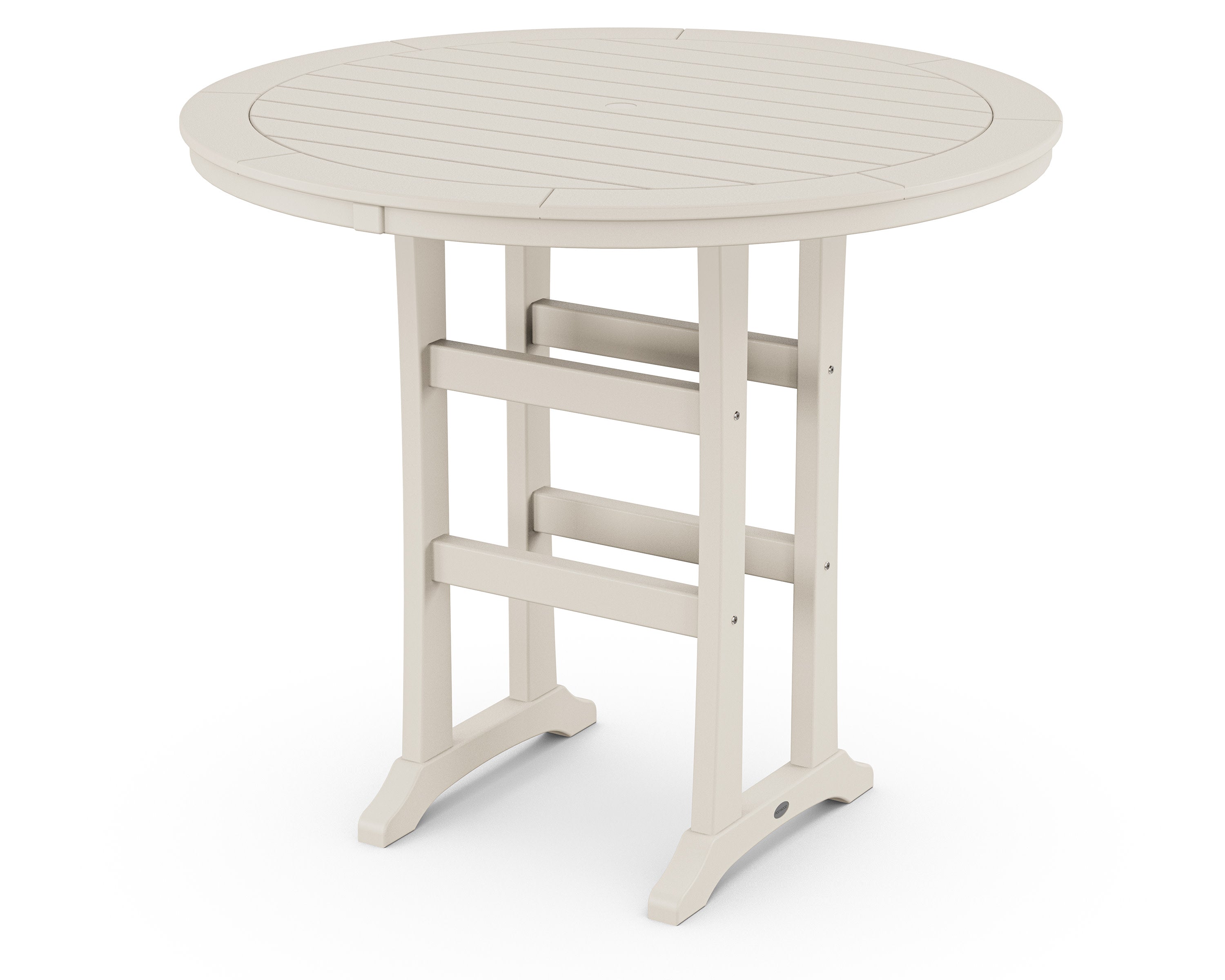 Nautical Trestle 48" Round Bar Table in Sand