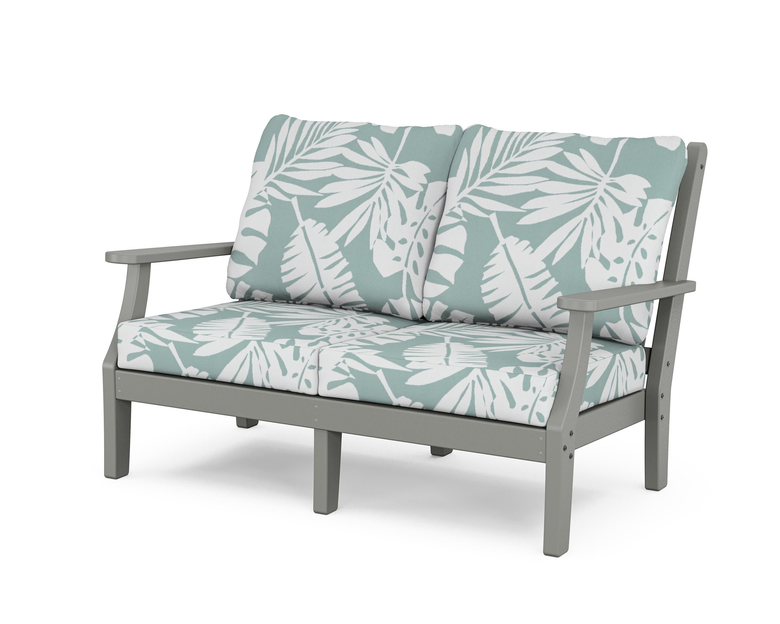 Wovendale Deep Seating Loveseat in Slate Grey / Leaf Glacier Spa