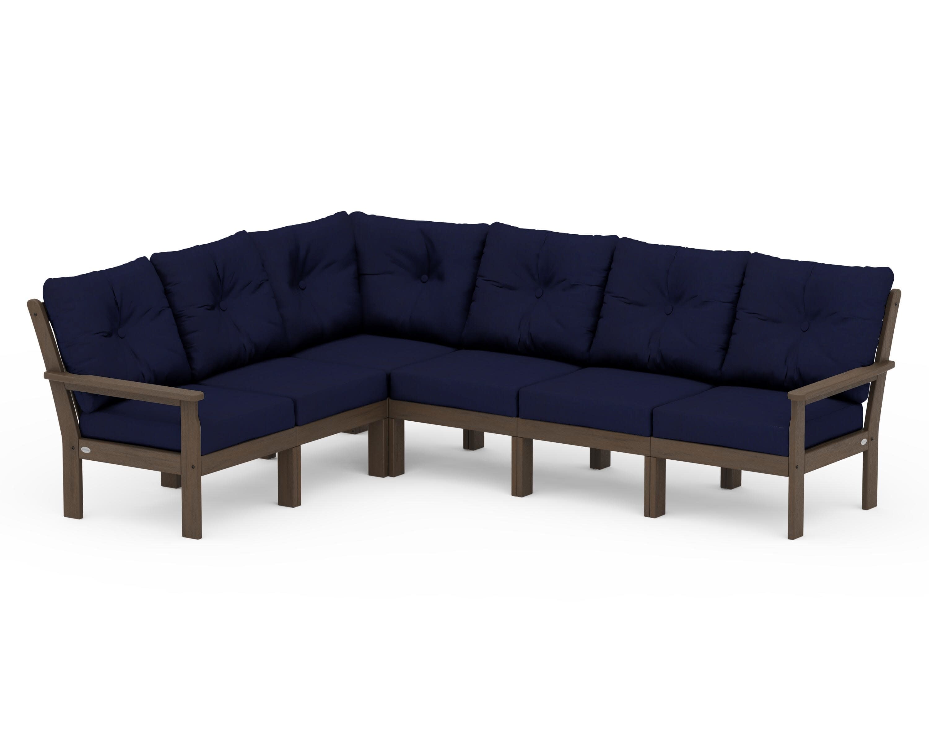 Vineyard 6-Piece Sectional in Kona / Navy