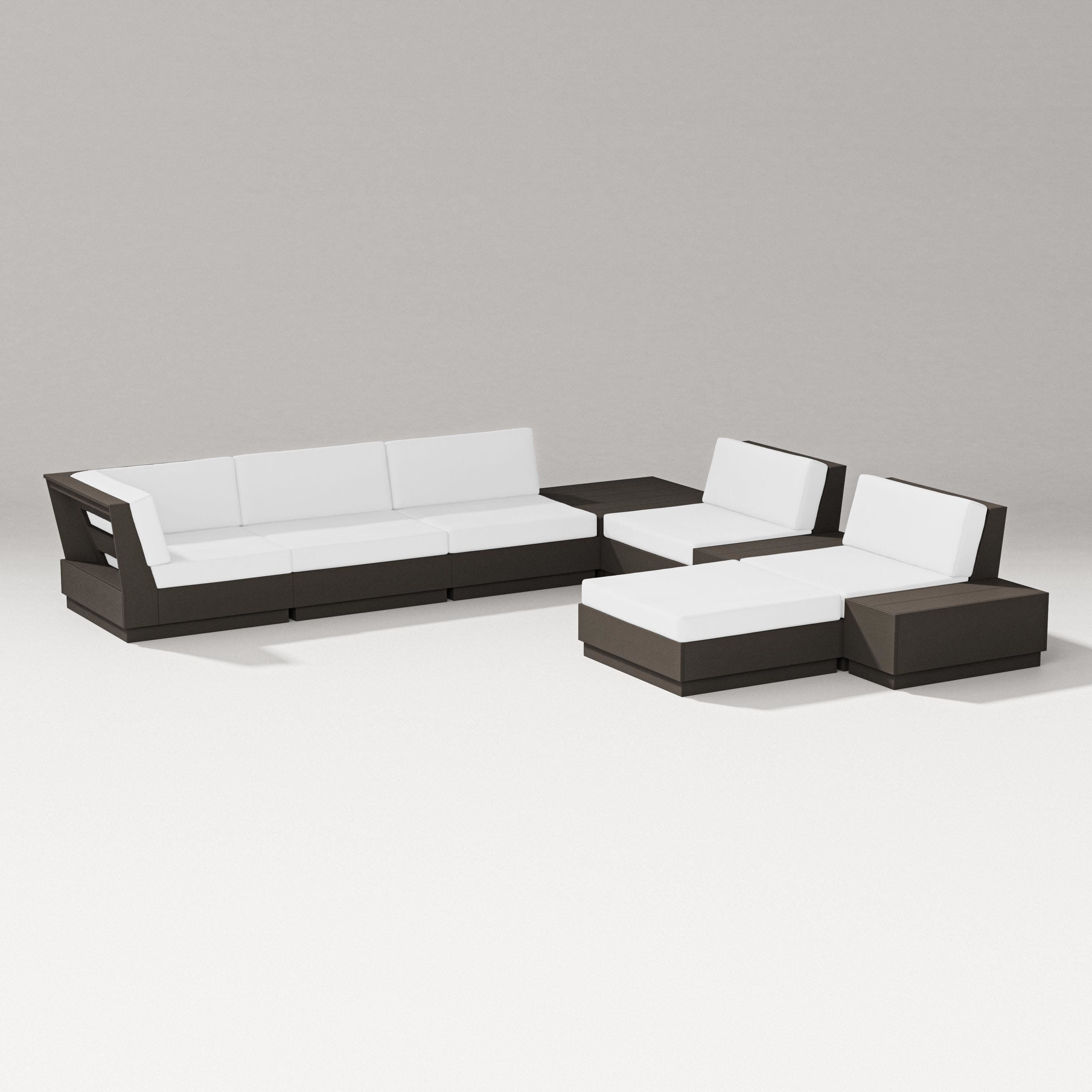 Elevate 9-Piece Conversation Sectional in Vintage Coffee / Natural