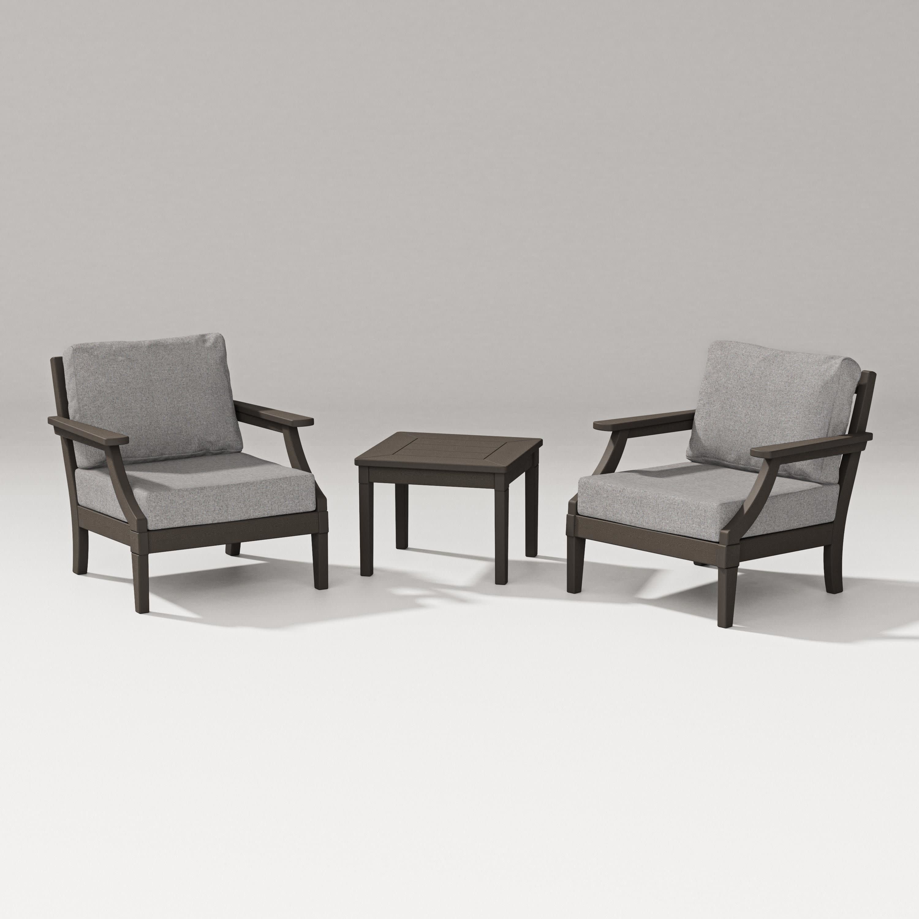Estate 3-Piece Lounge Chair Set in Vintage Coffee / Grey Mist