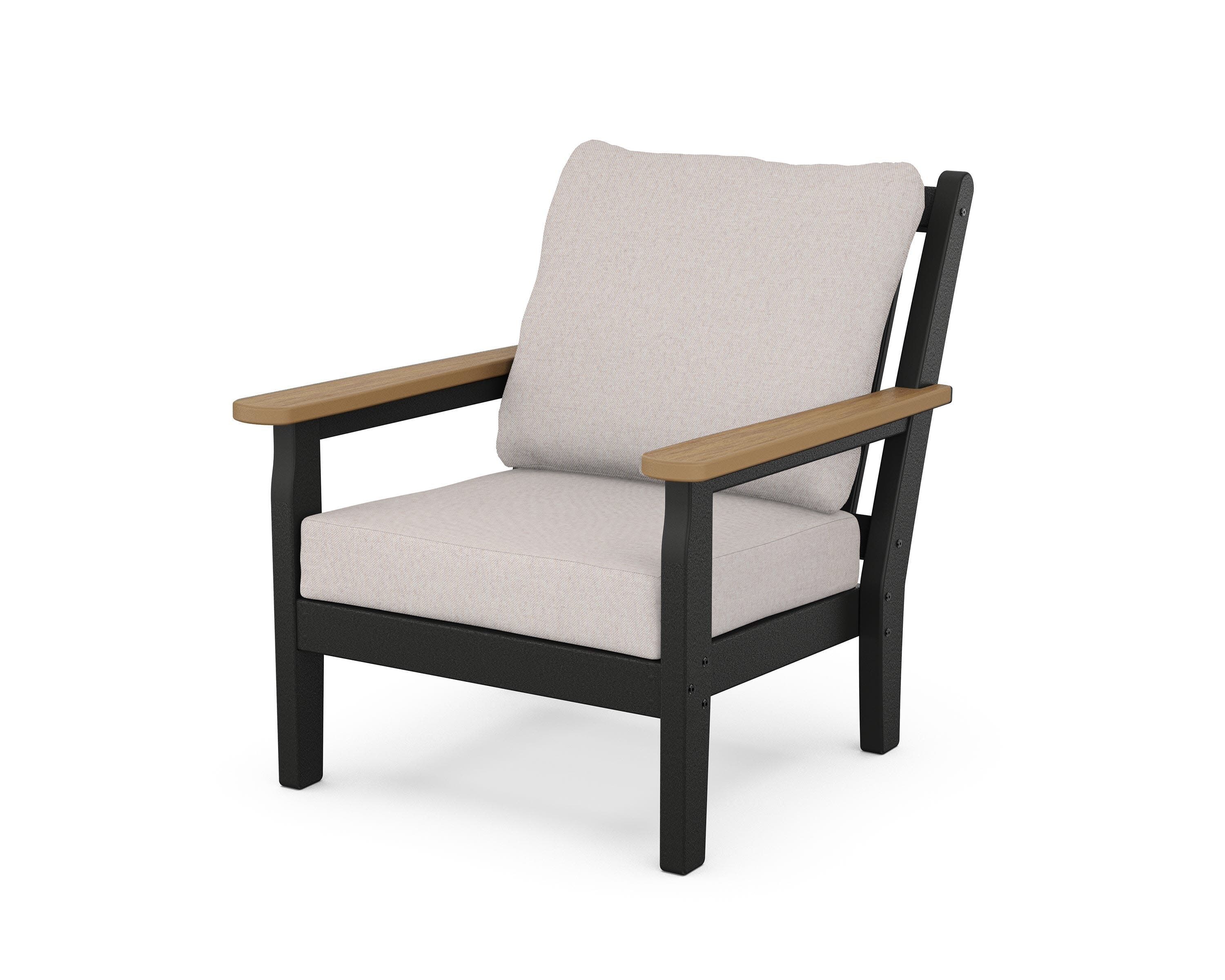 Chippendale Deep Seating Chair in Black / Natural / Dune Burlap