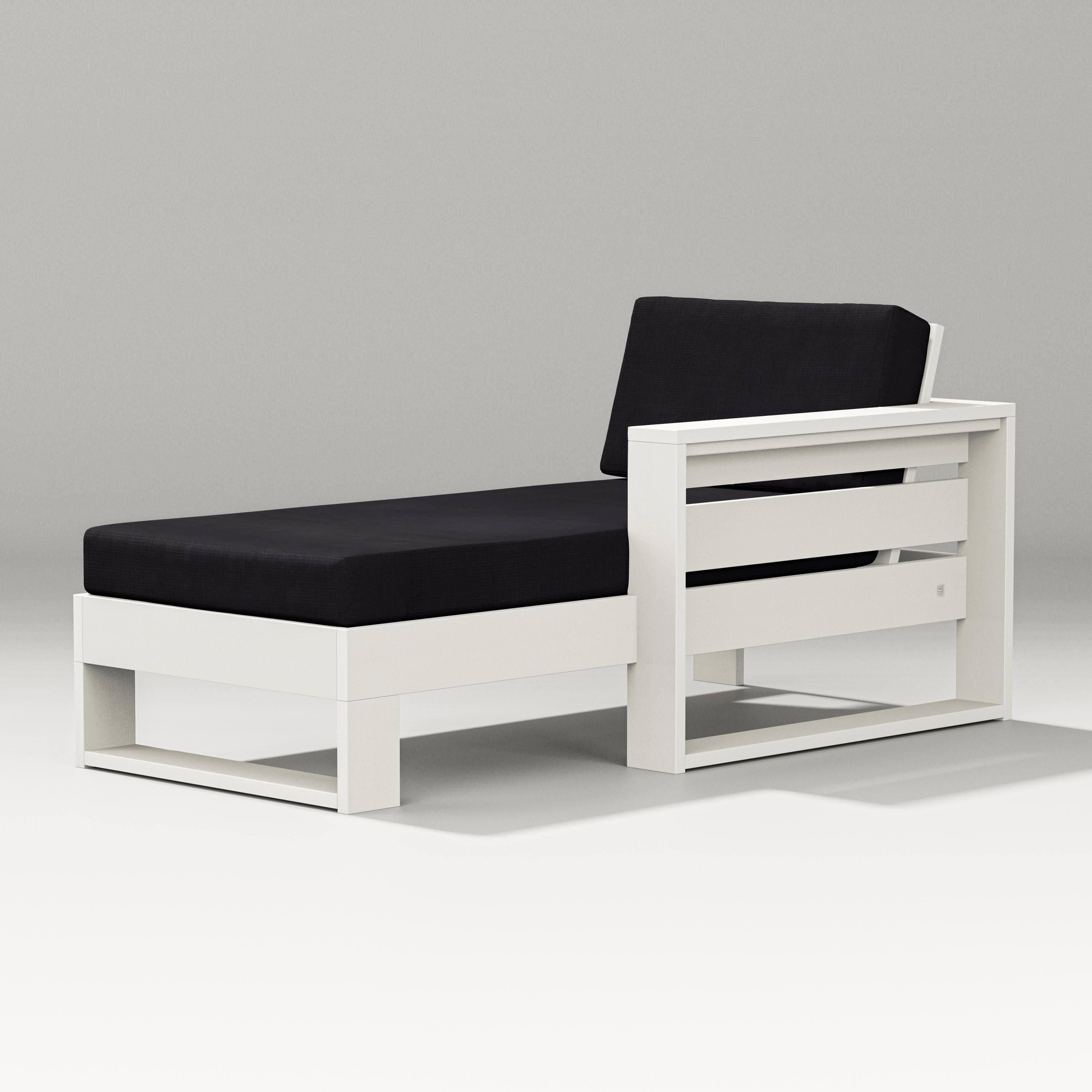 Latitude Modular Right Arm Chaise in Vintage White / Midnight Linen
