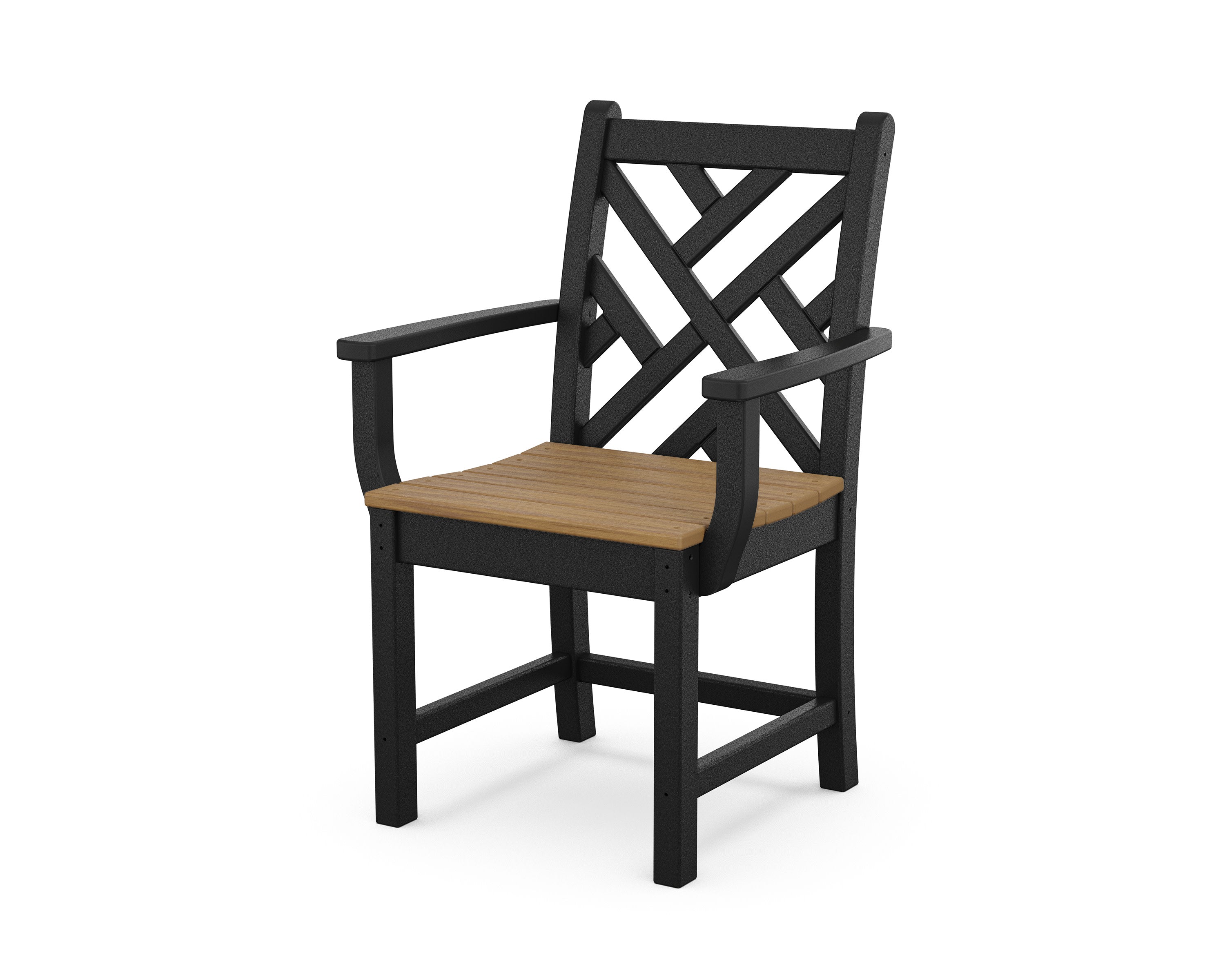 Chippendale Dining Arm Chair in Black / Natural