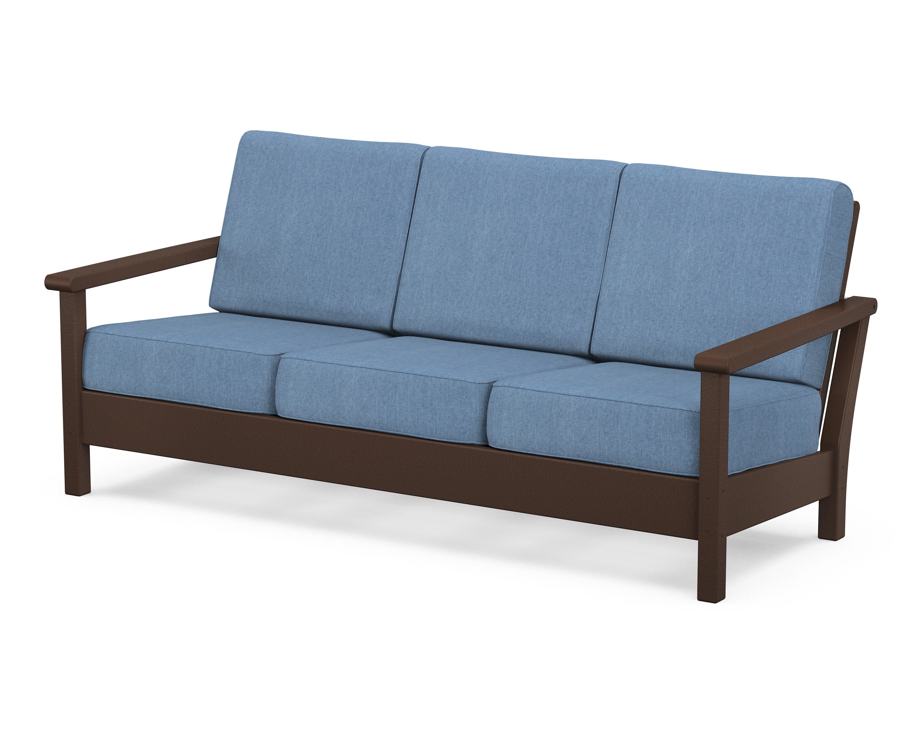 Harbour Deep Seating Sofa in Mahogany / Sky Blue