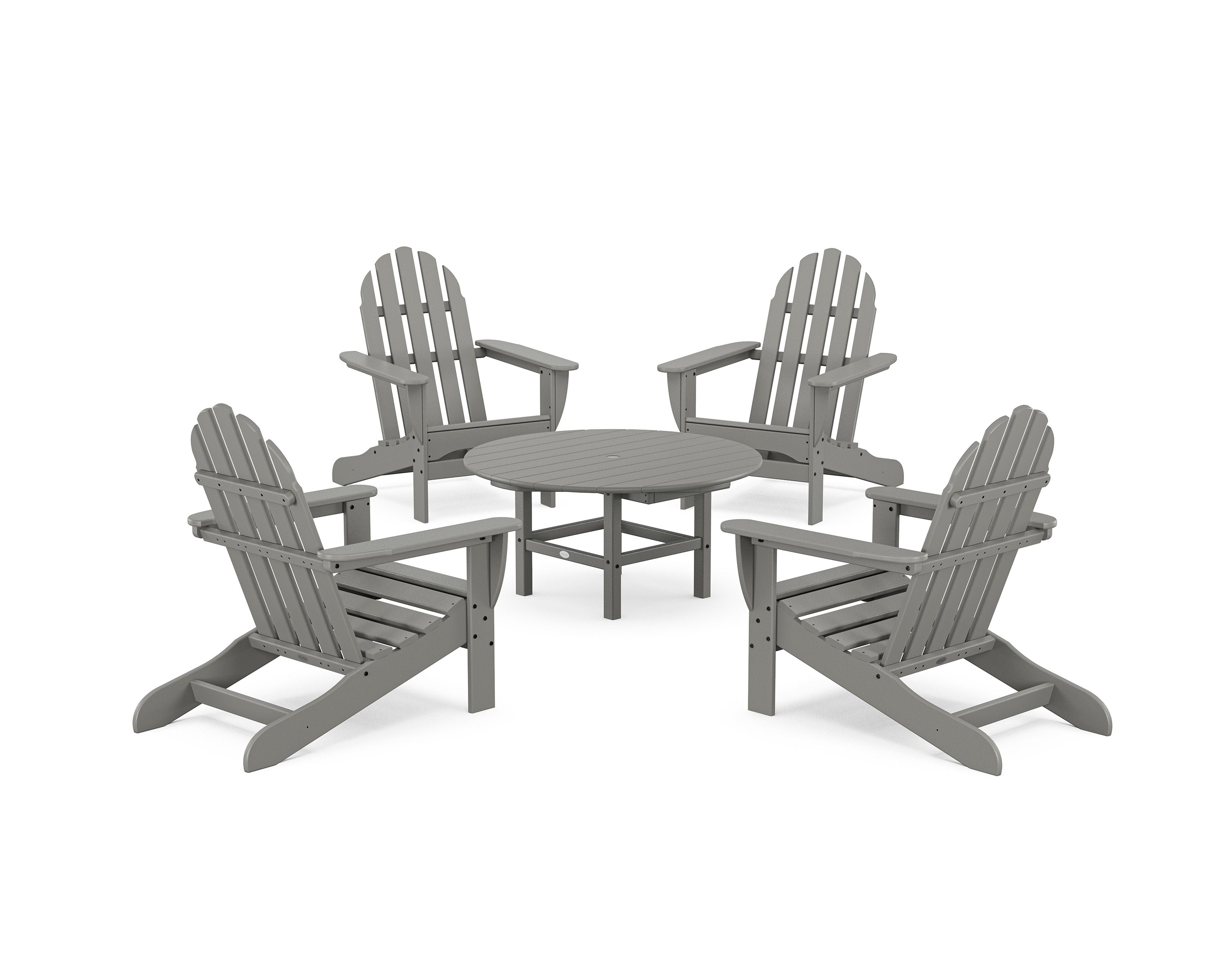 Classic Adirondack 5-Piece Conversation Set in Slate Grey