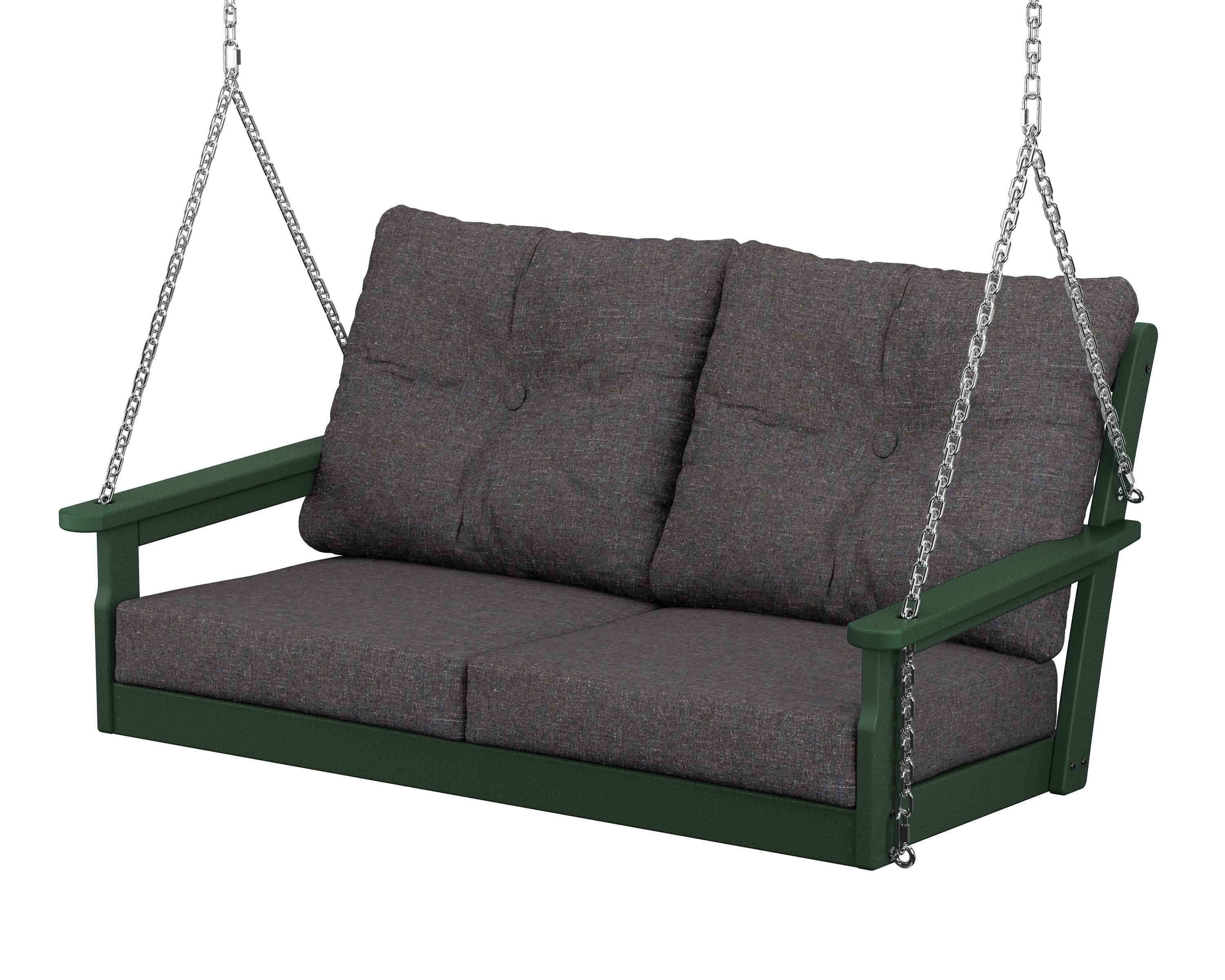 Vineyard Deep Seating Swing in Green / Ash Charcoal