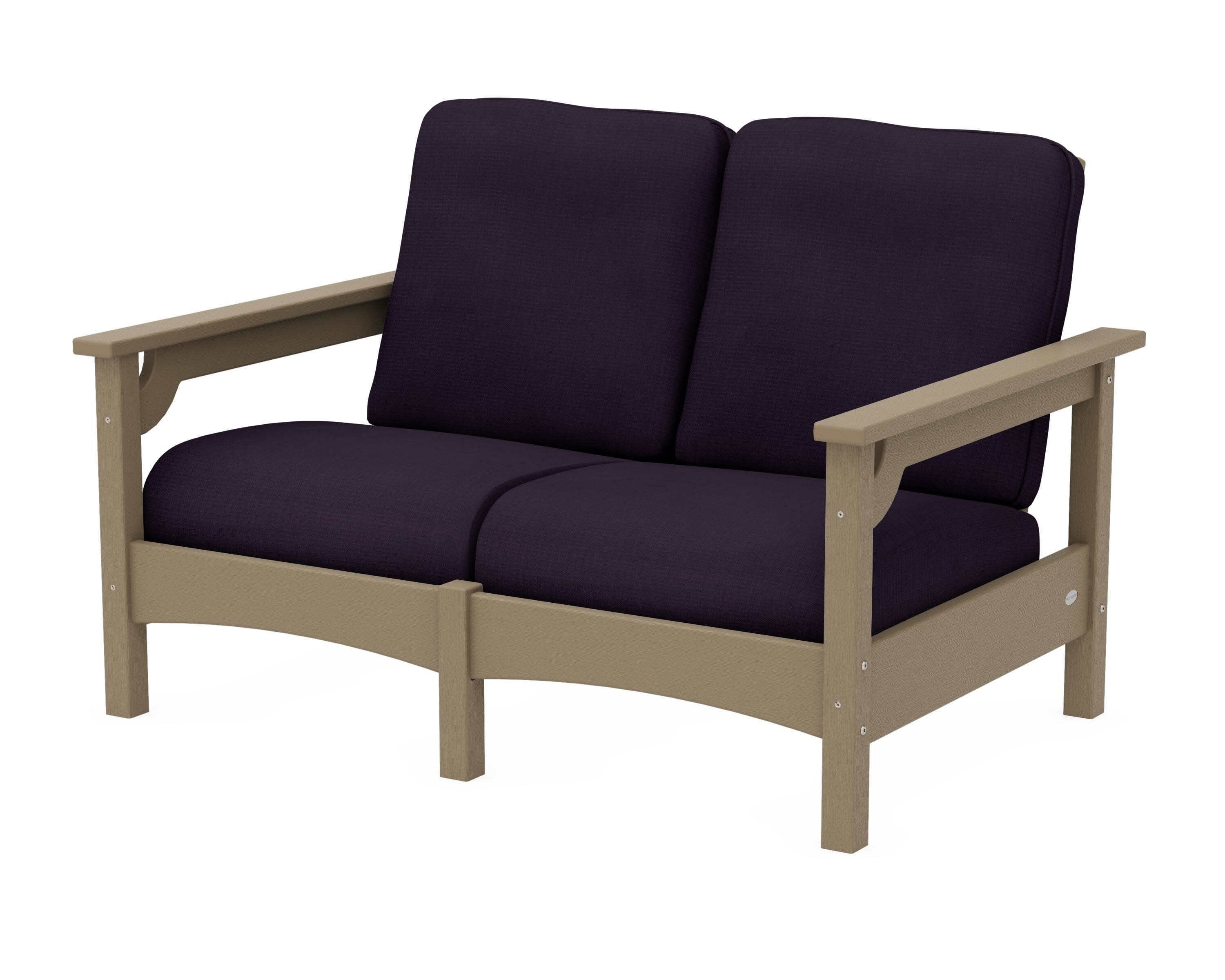 Club Loveseat in Vintage Sahara / Navy Linen