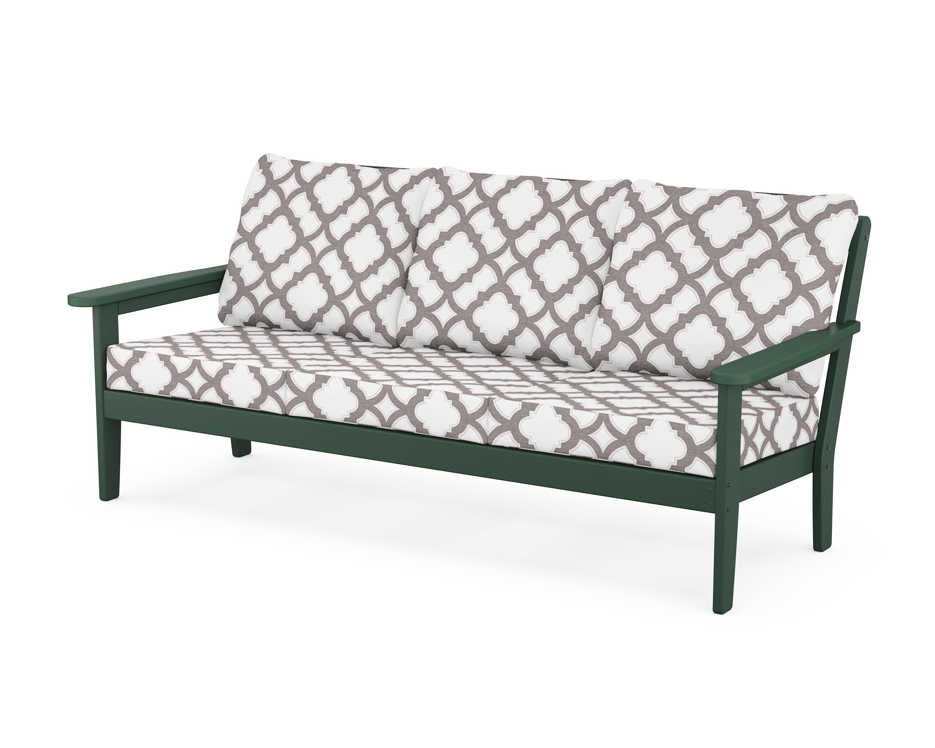 Cottage Deep Seating Sofa in Green / Trellis Grey Mist