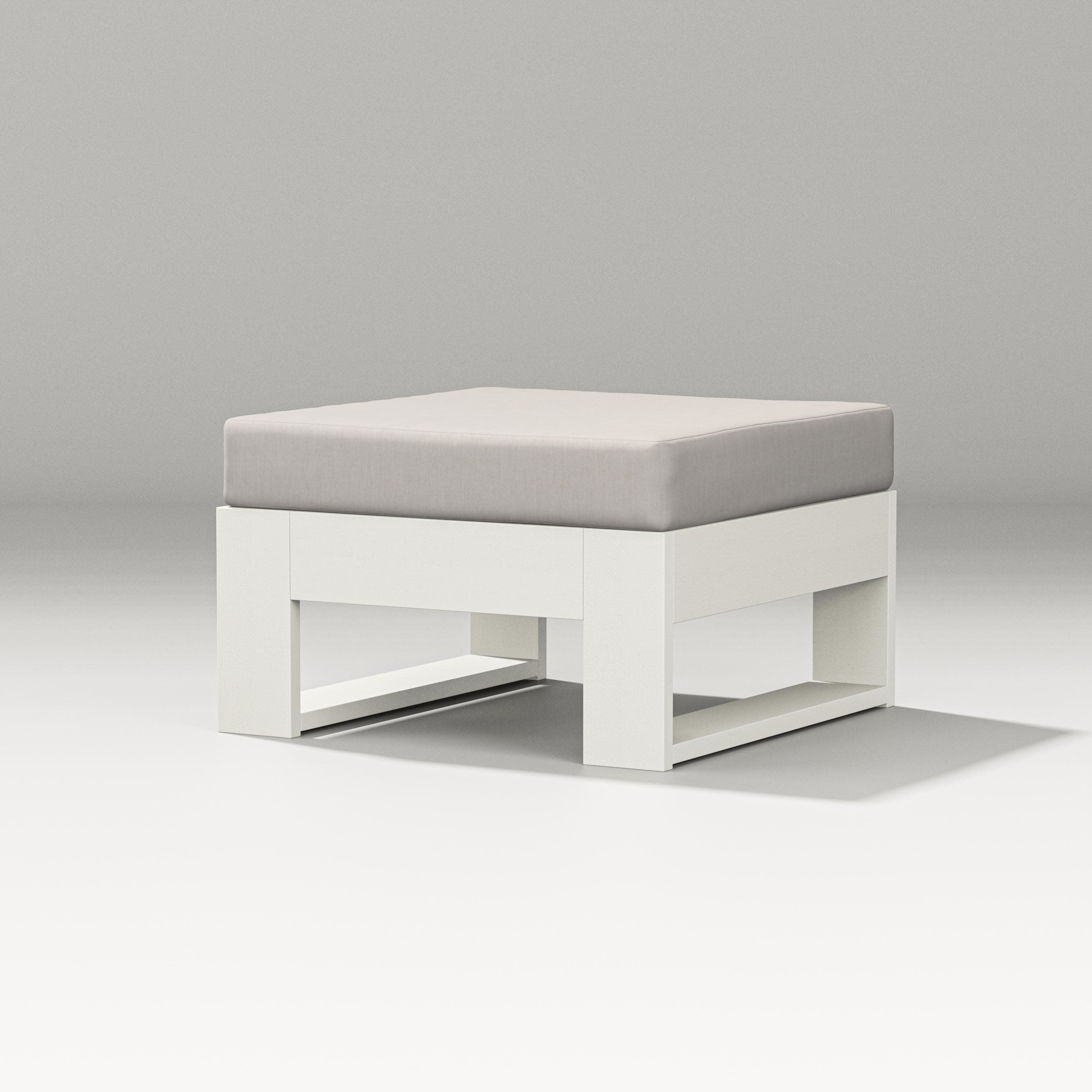 Latitude Lounge Ottoman in Vintage White / Cast Ash
