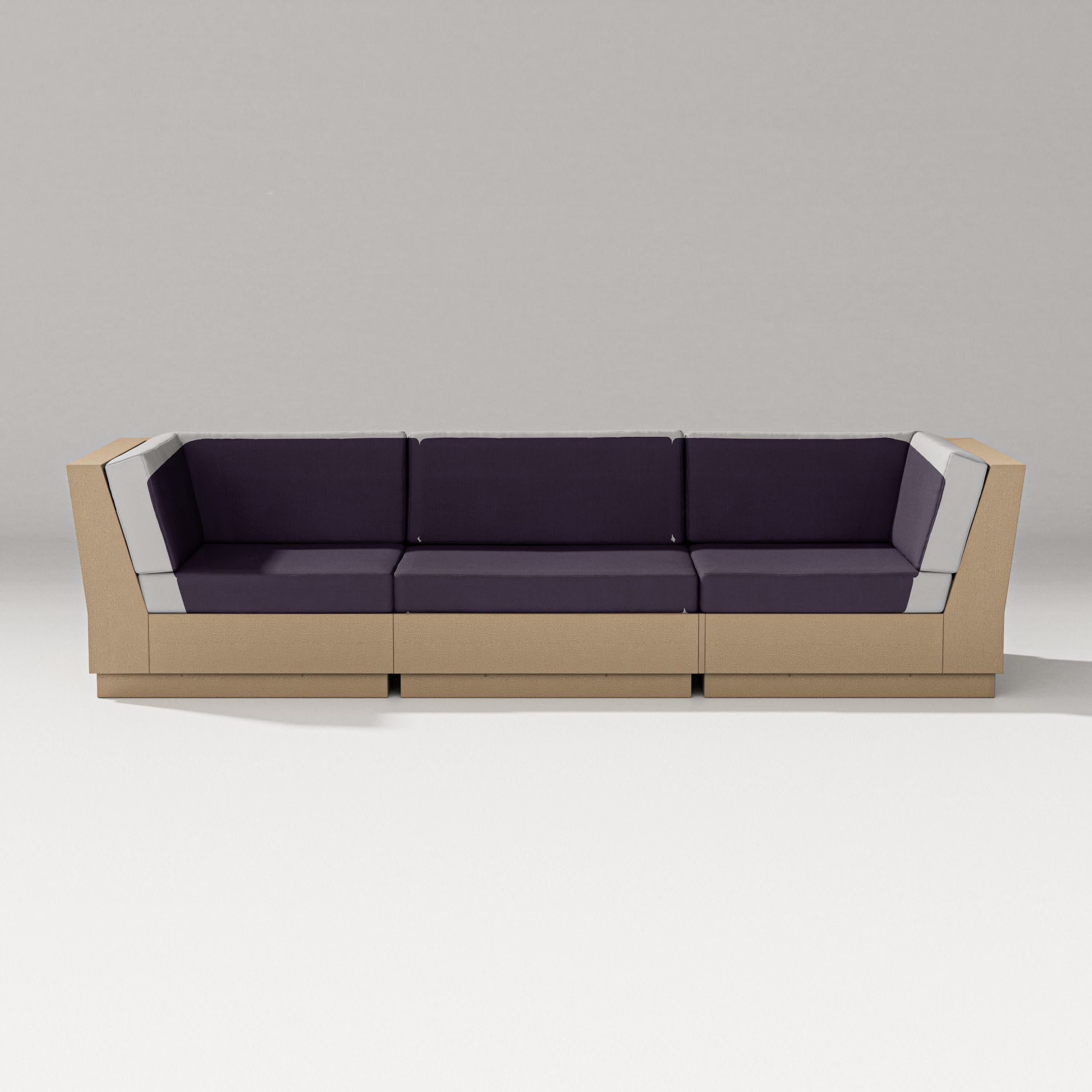 Elevate Sofa Sectional in Vintage Sahara / Navy Linen