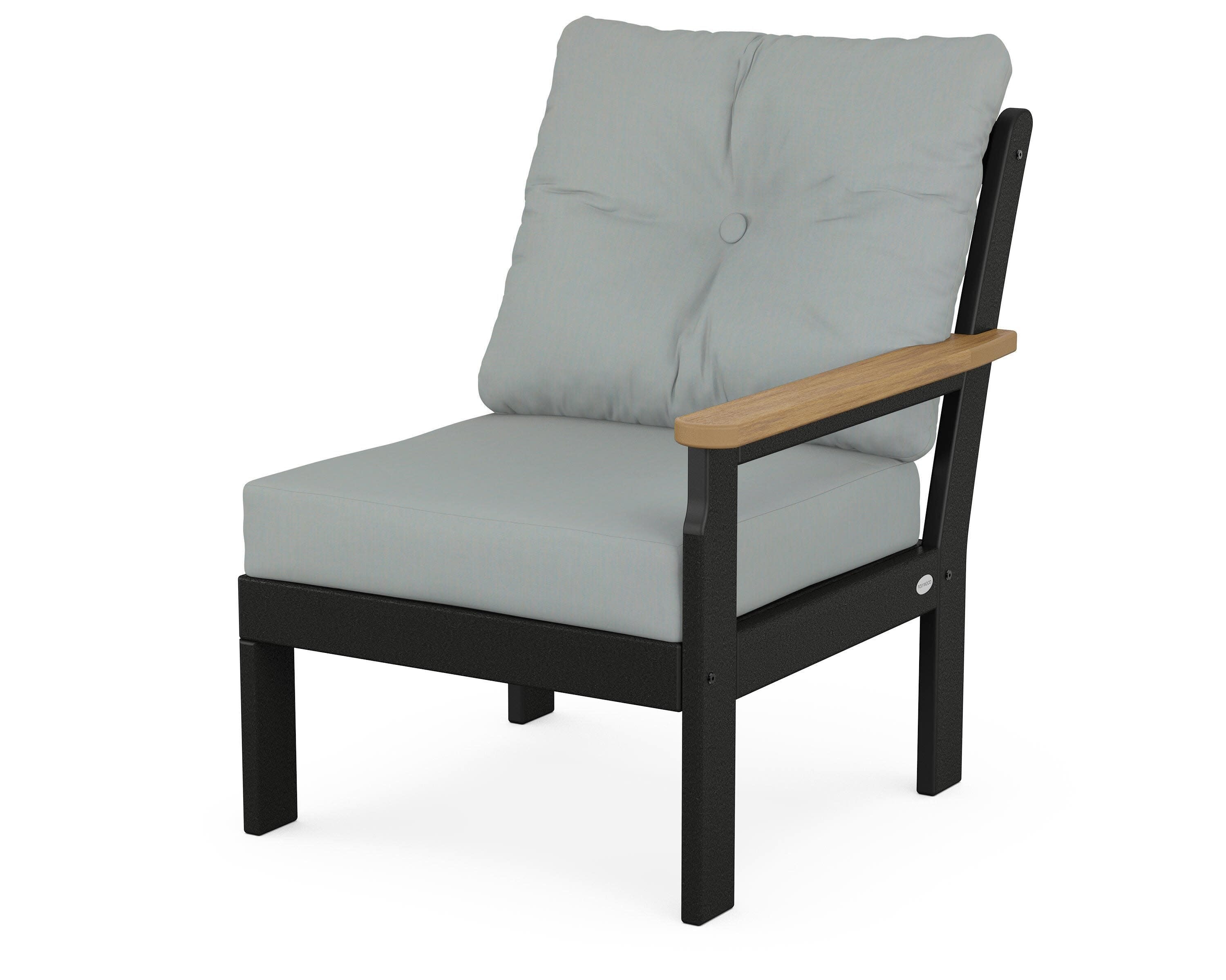 Vineyard Modular Right Arm Chair in Black / Natural / Spa