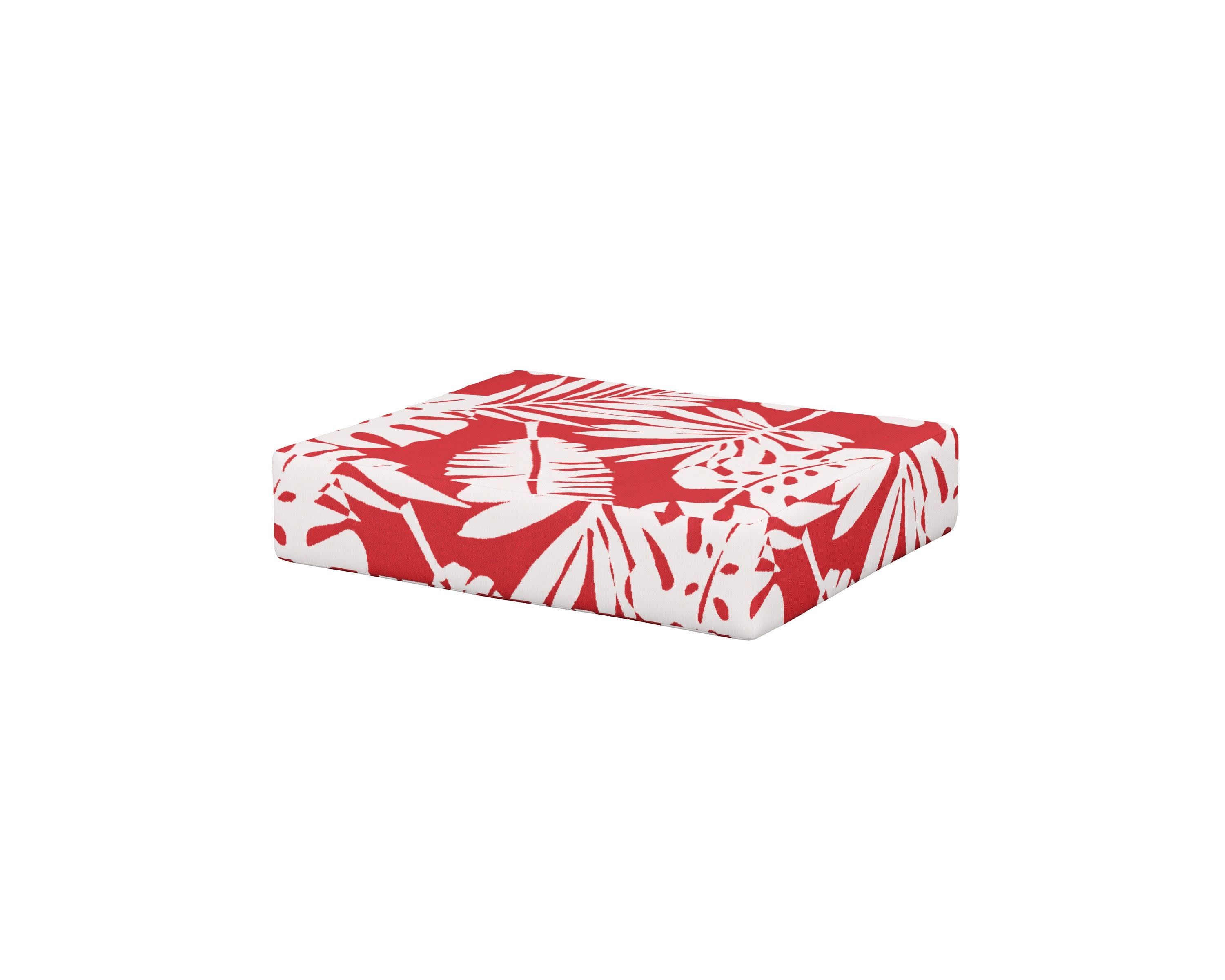 Acadia Ottoman Cushion in Leaf Crimson