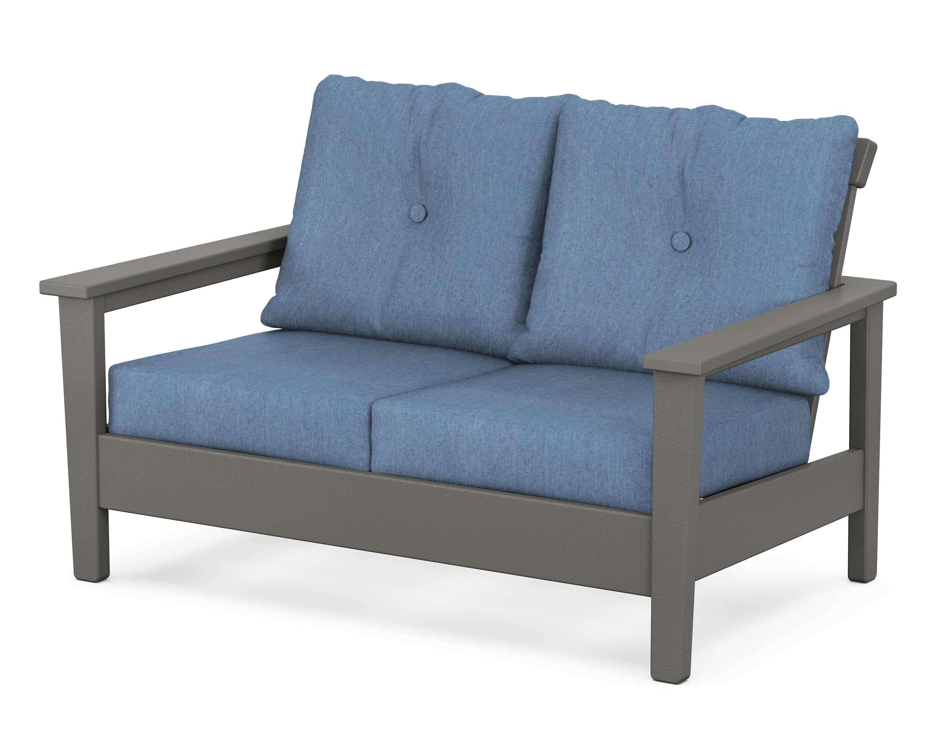 Prescott Deep Seating Loveseat in Slate Grey / Sky Blue