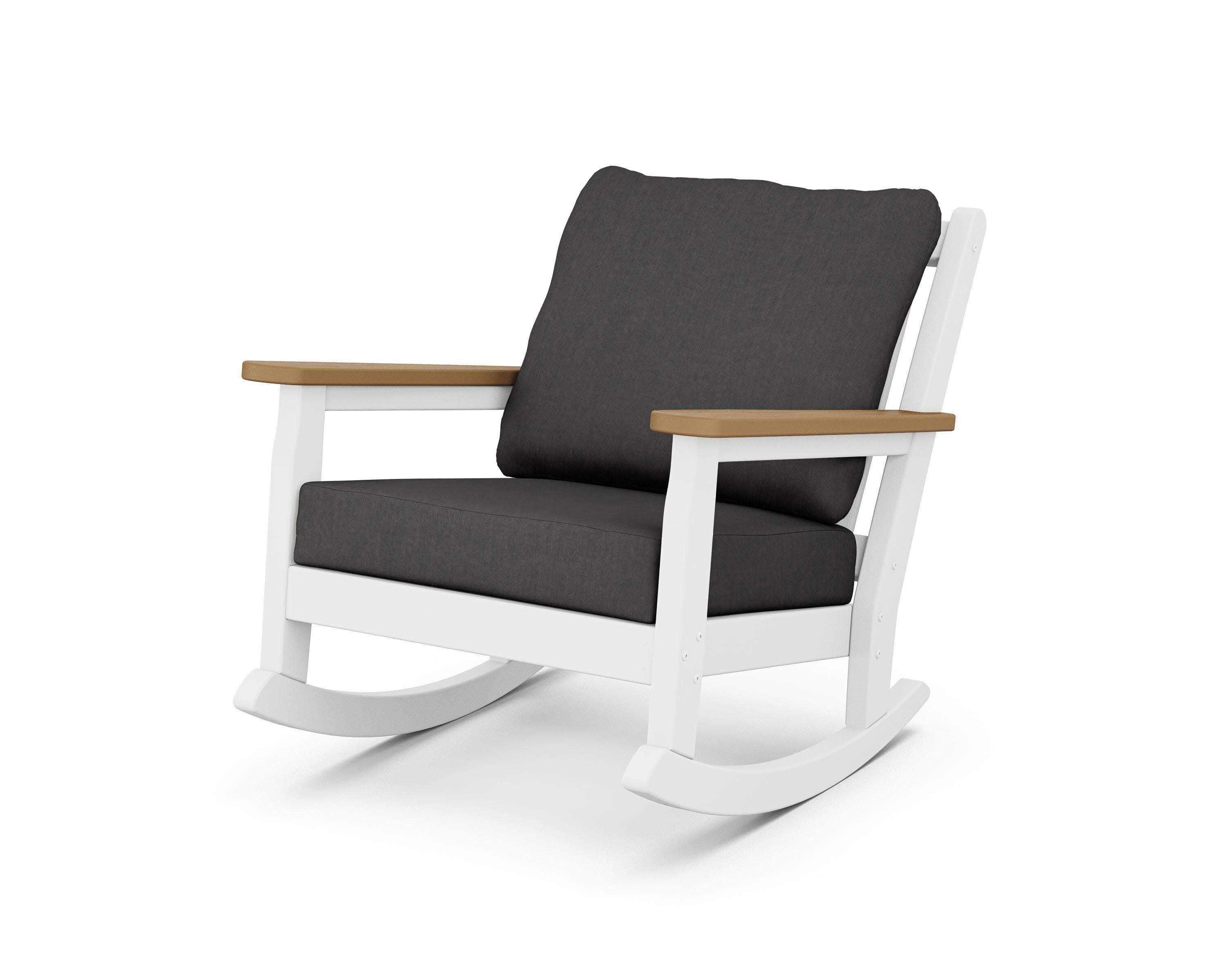 Chippendale Deep Seating Rocking Chair in White / Natural / Spectrum Carbon