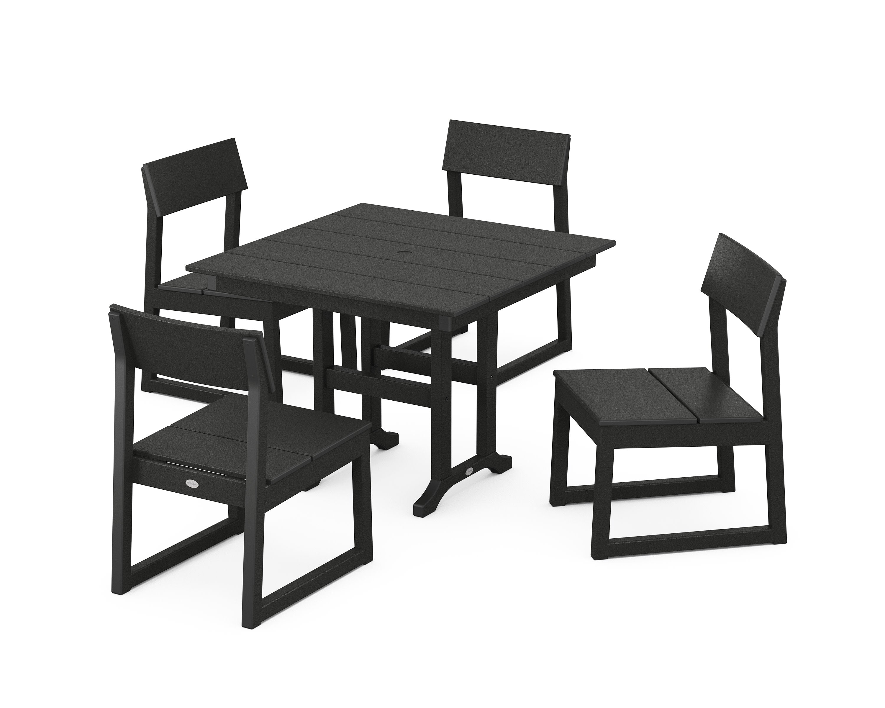 EDGE Side Chair 5-Piece Farmhouse Dining Set in Black