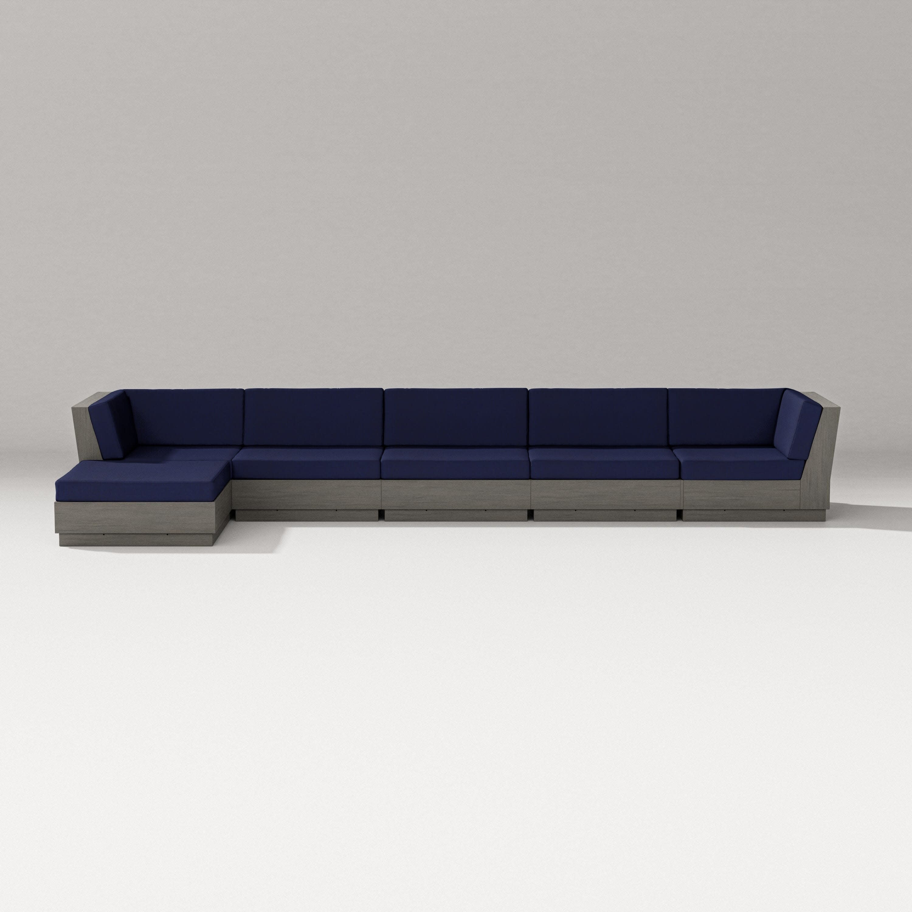 Elevate 6-Piece Chaise Sectional in Driftwood / Navy