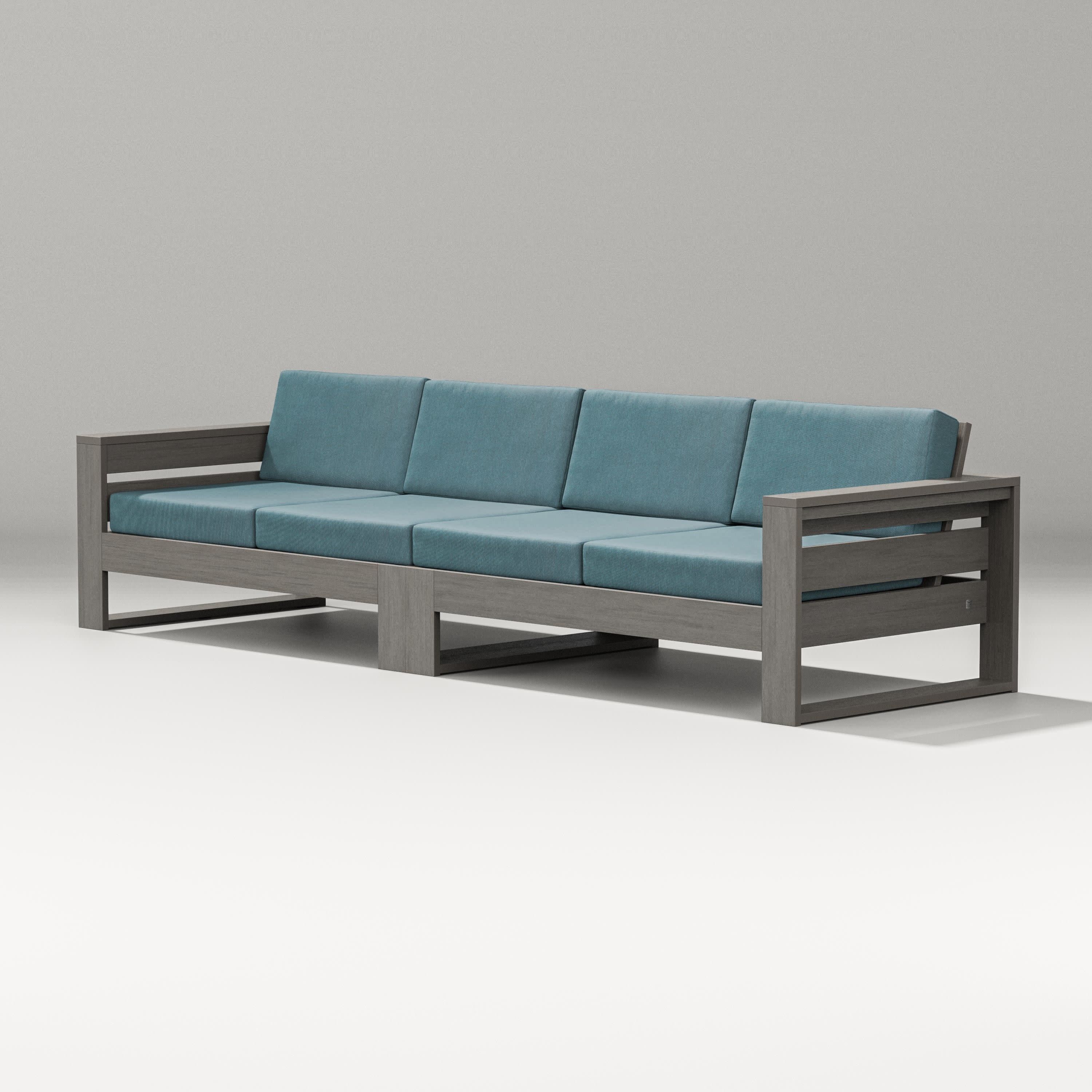 Latitude Straight Sectional in Driftwood / Ocean Teal