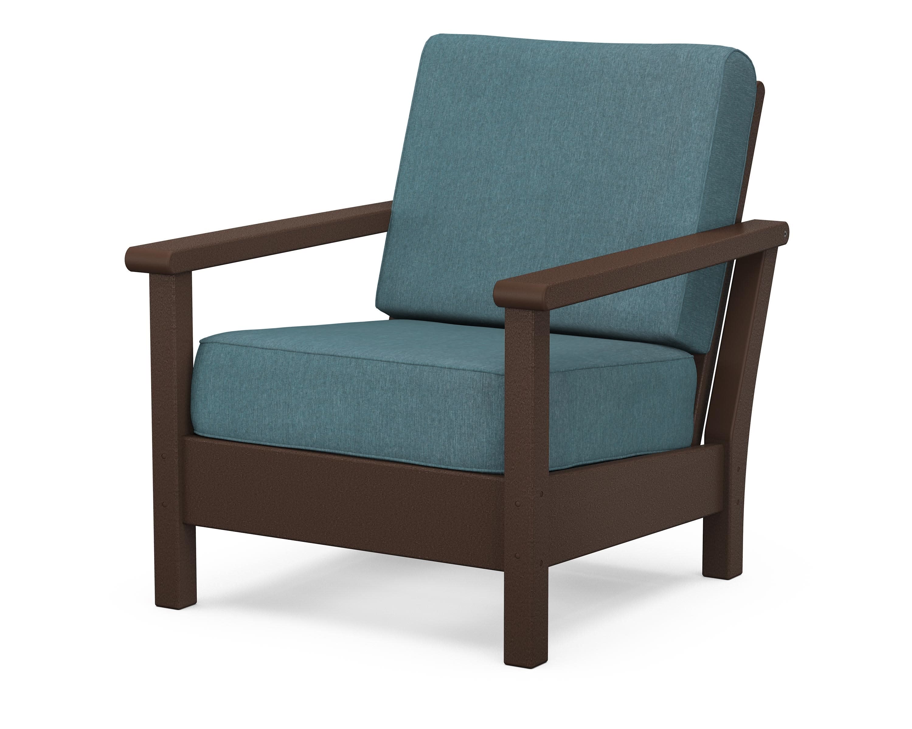 Harbour Deep Seating Chair in Mahogany / Ocean Teal
