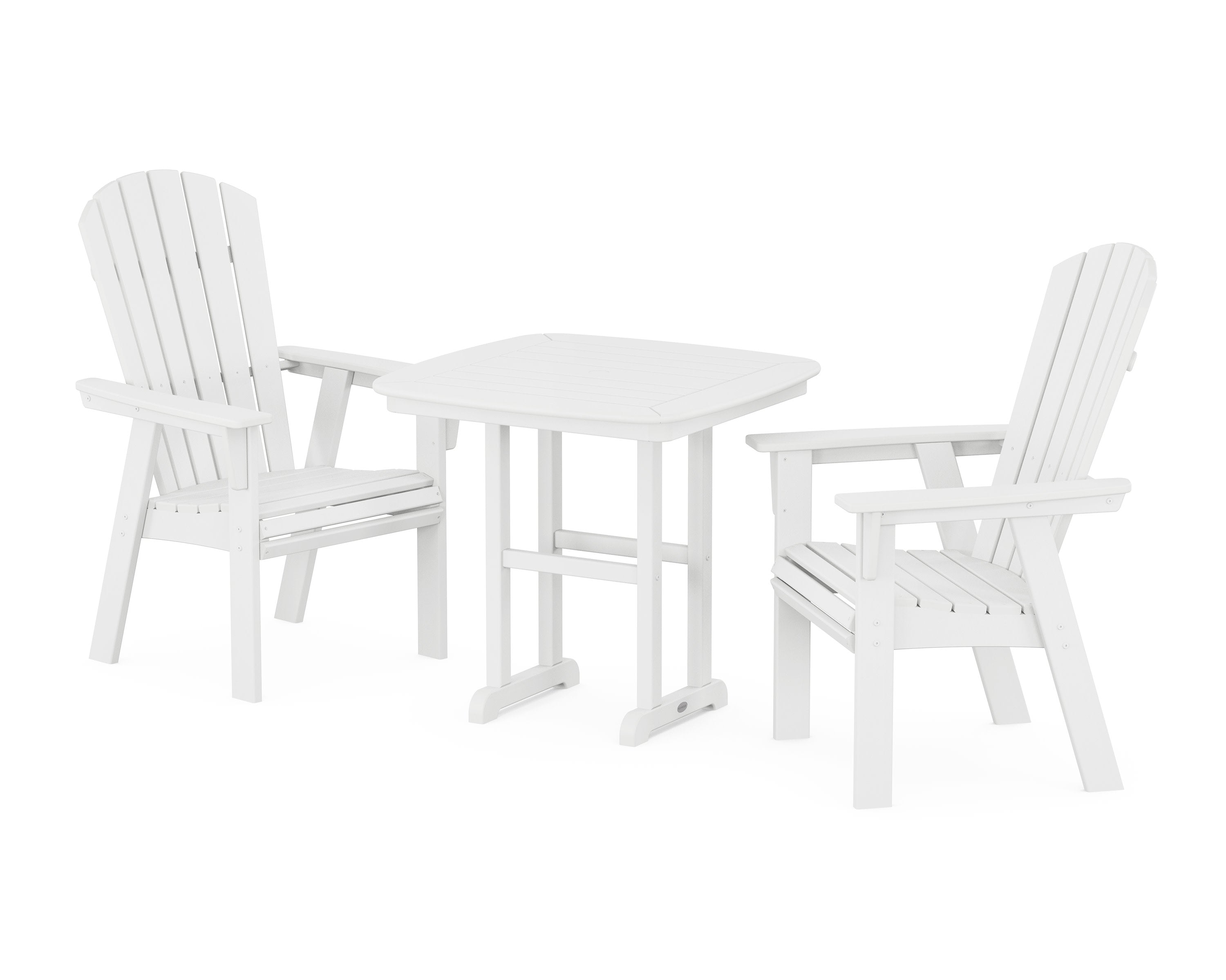 Nautical Adirondack 3-Piece Dining Set in White