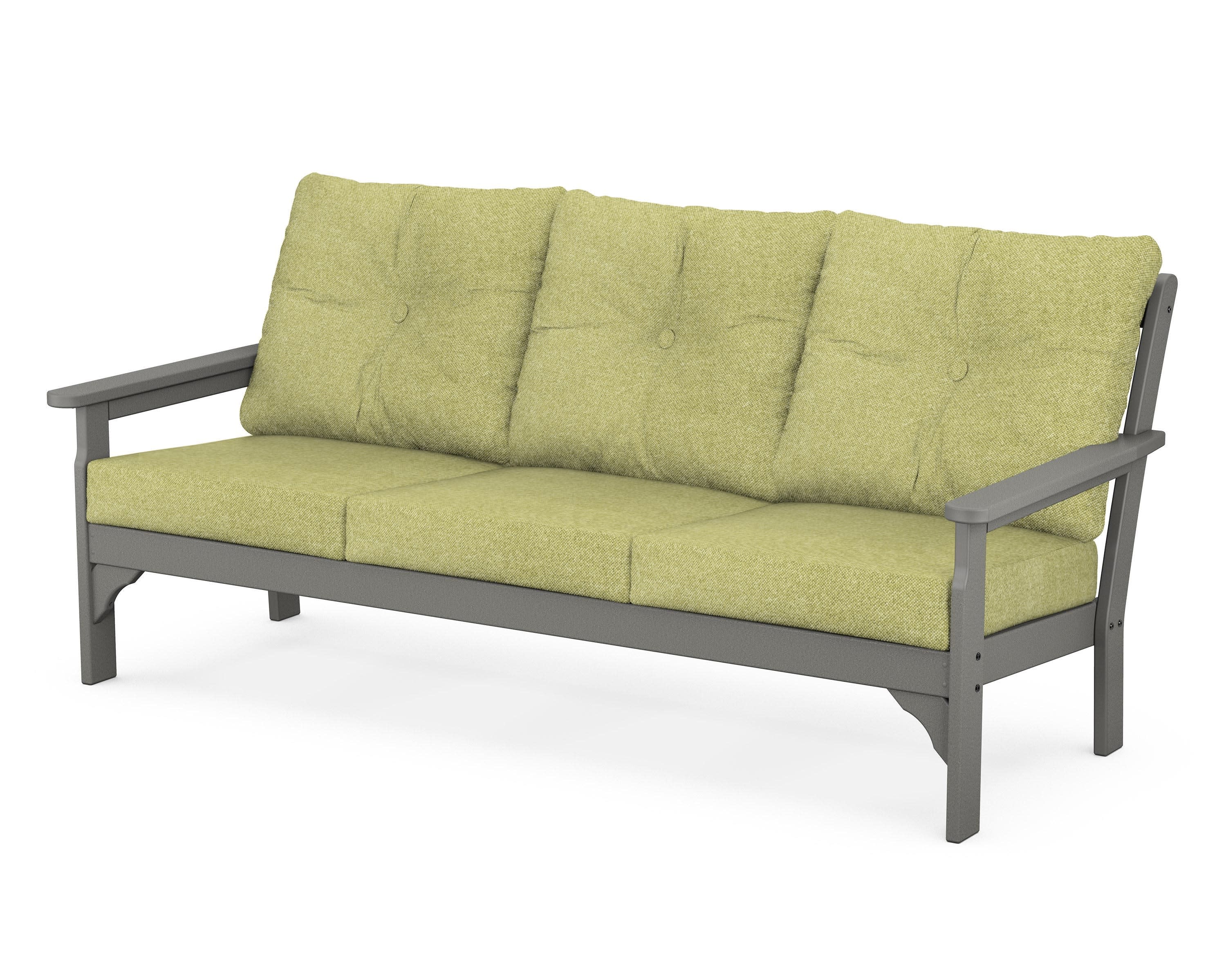 Vineyard Deep Seating Sofa in Slate Grey / Chartreuse Boucle