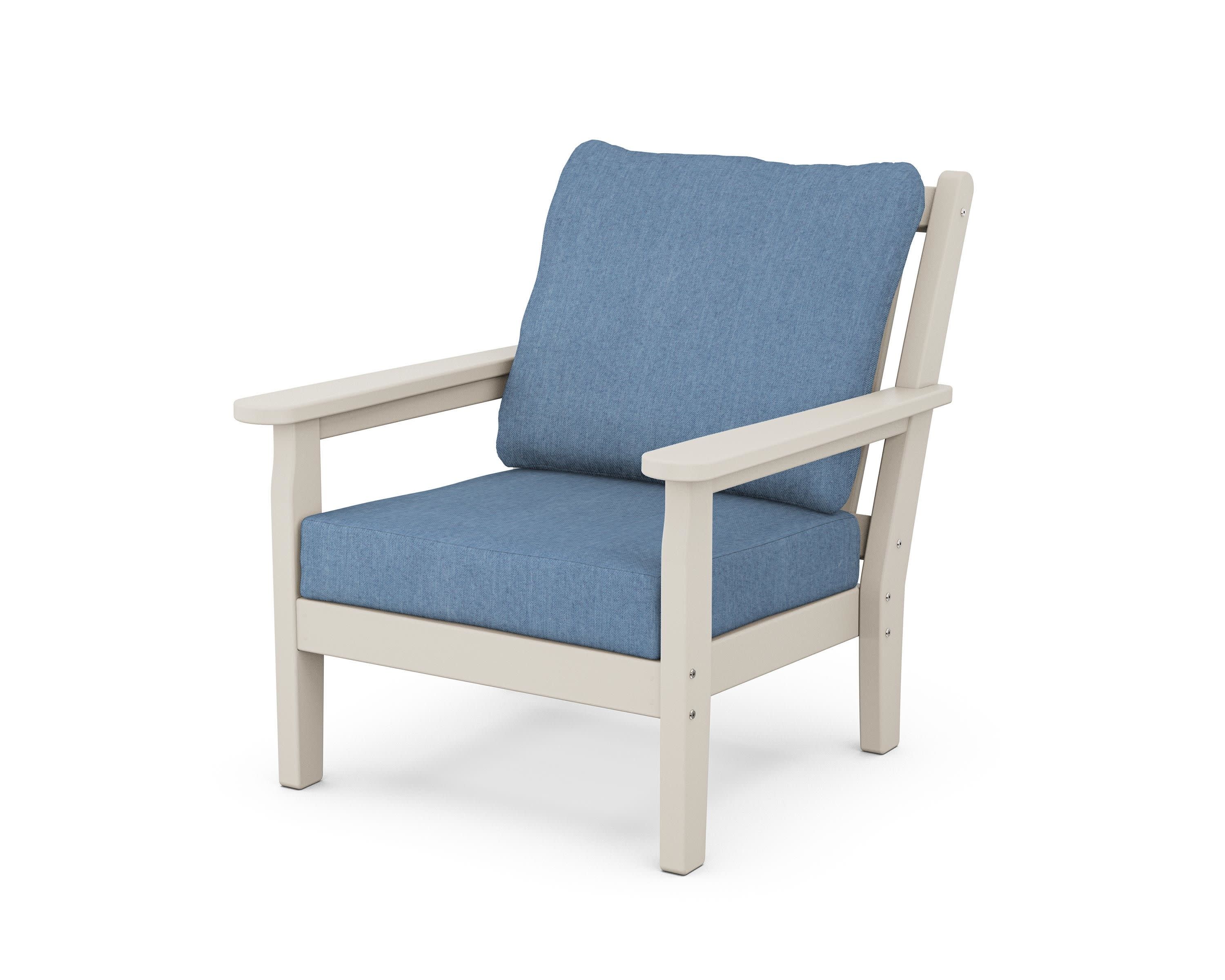 Chippendale Deep Seating Chair in Sand / Sky Blue